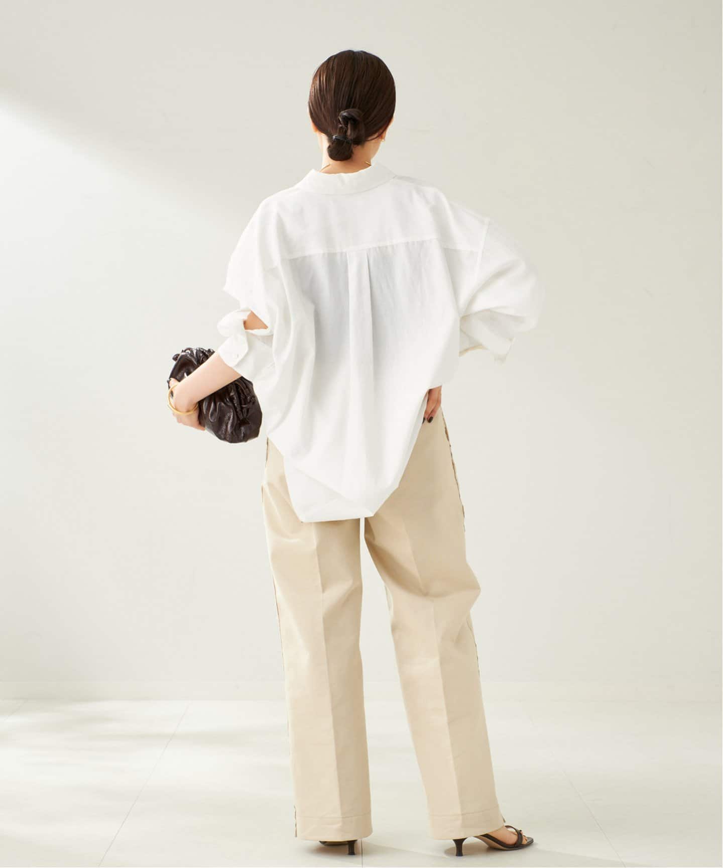 プラージュ 25SS natural slub tunic シャツ 長袖 白 natural slub tunic シャツ（シャツ／ブラウス）｜Plage（プラージュ