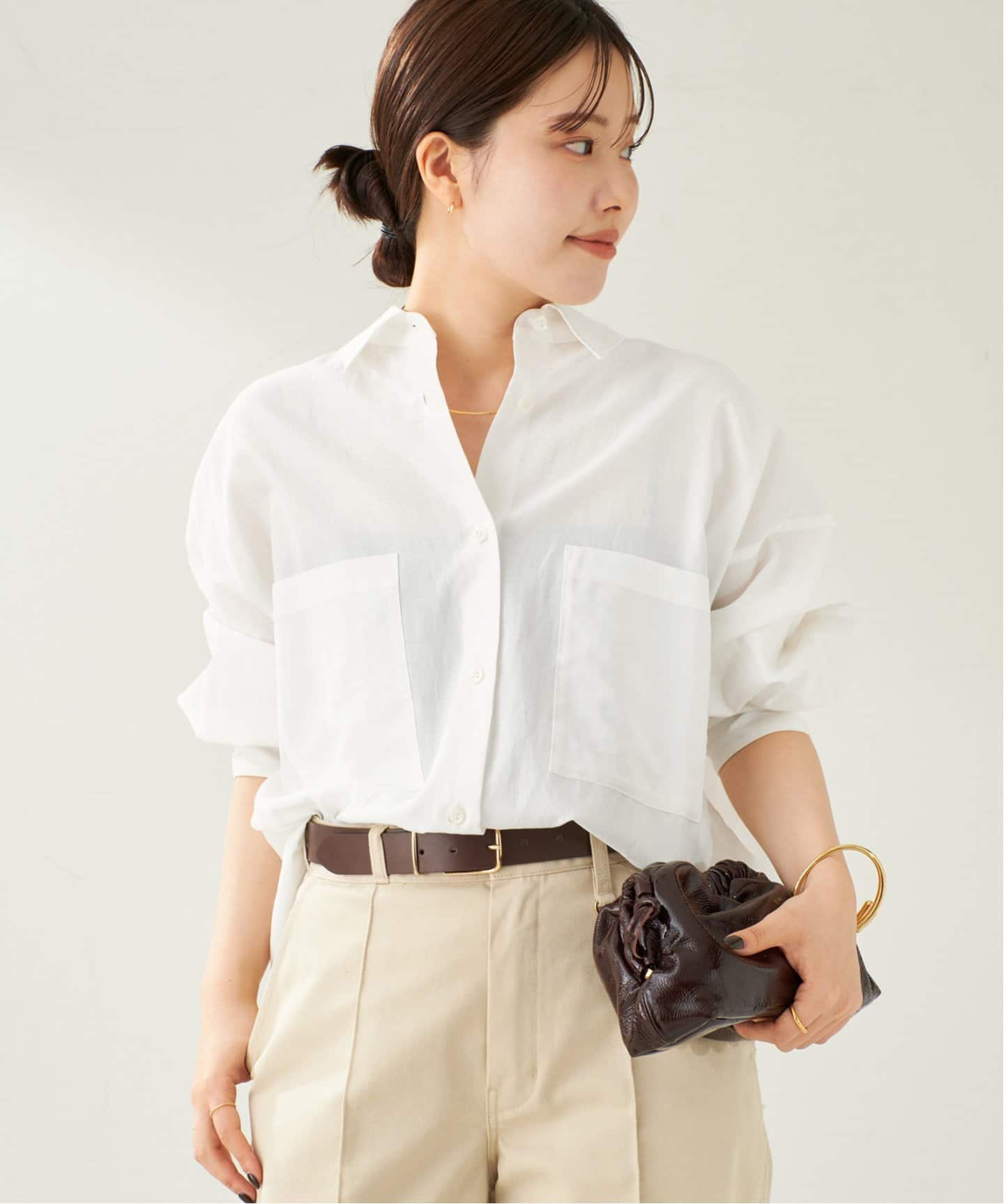 【美品】Plage プラージュ natural slub tunic シャツ 白 natural slub tunic シャツ（シャツ／ブラウス）｜Plage（プラージュ