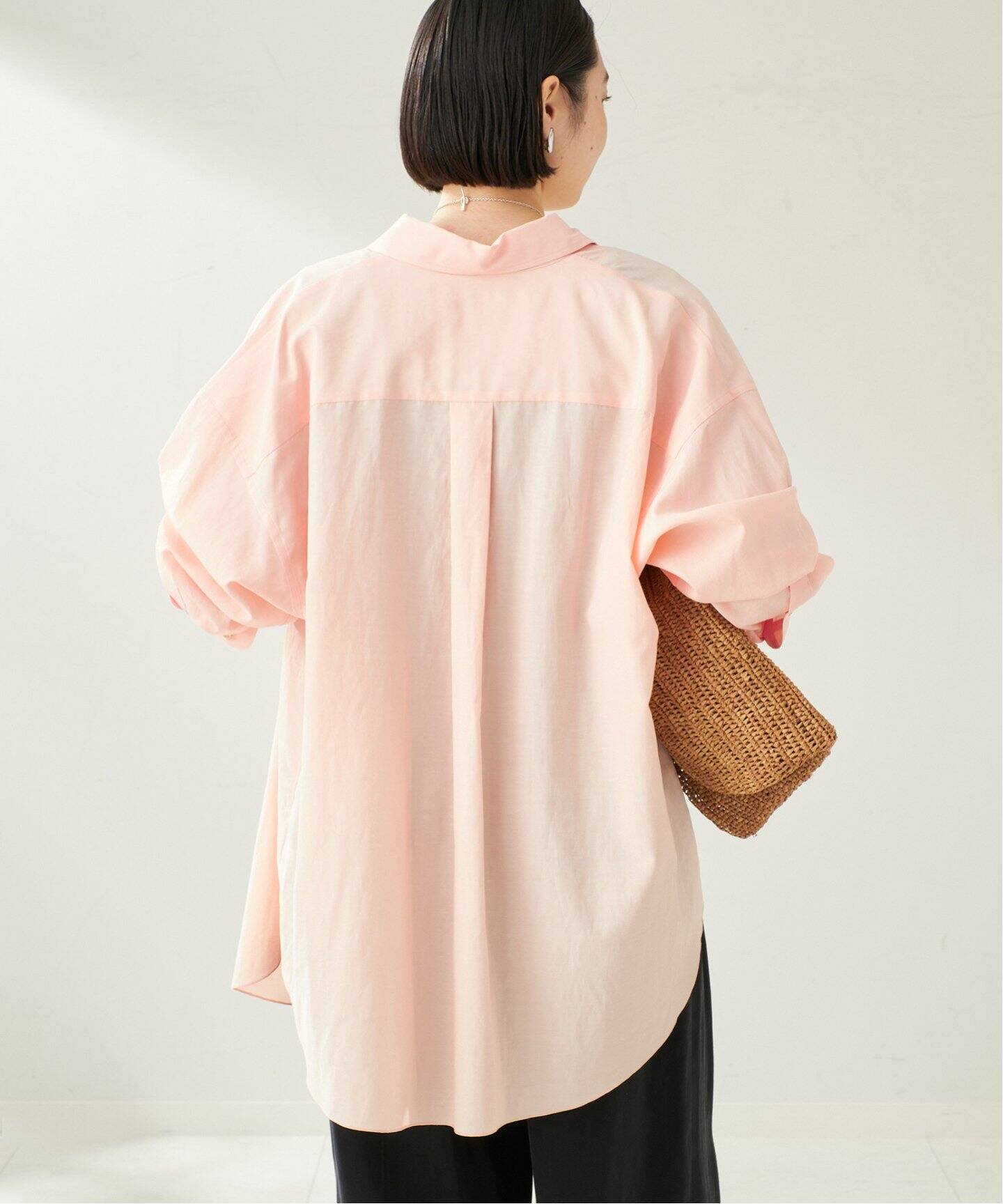 プラージュ 25SS natural slub tunic シャツ 長袖 白 natural slub tunic シャツ（シャツ／ブラウス）｜Plage（プラージュ