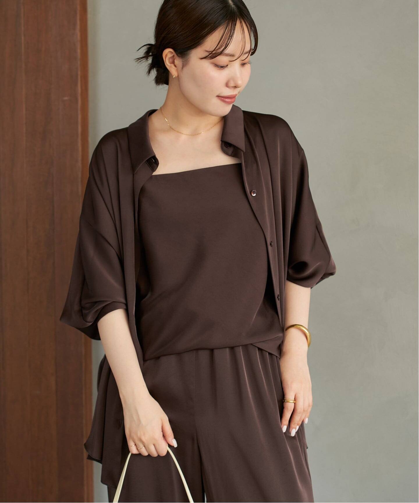 dull satin dolman ブラウス plage25AW dull satin dolman ブラウス（シャツ／ブラウス）｜Plage