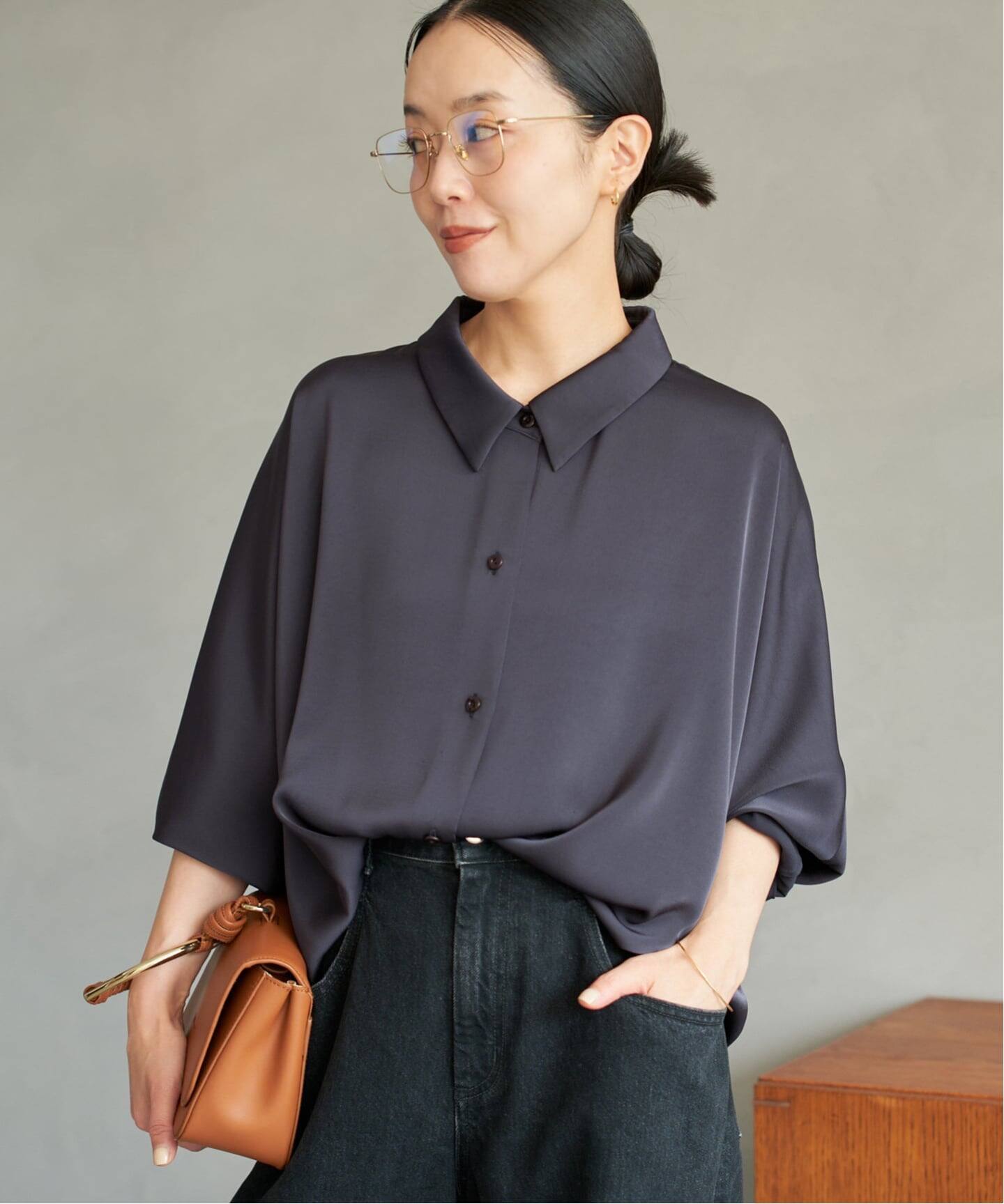 dull satin dolman ブラウス plage25AW dull satin dolman ブラウス（シャツ／ブラウス）｜Plage
