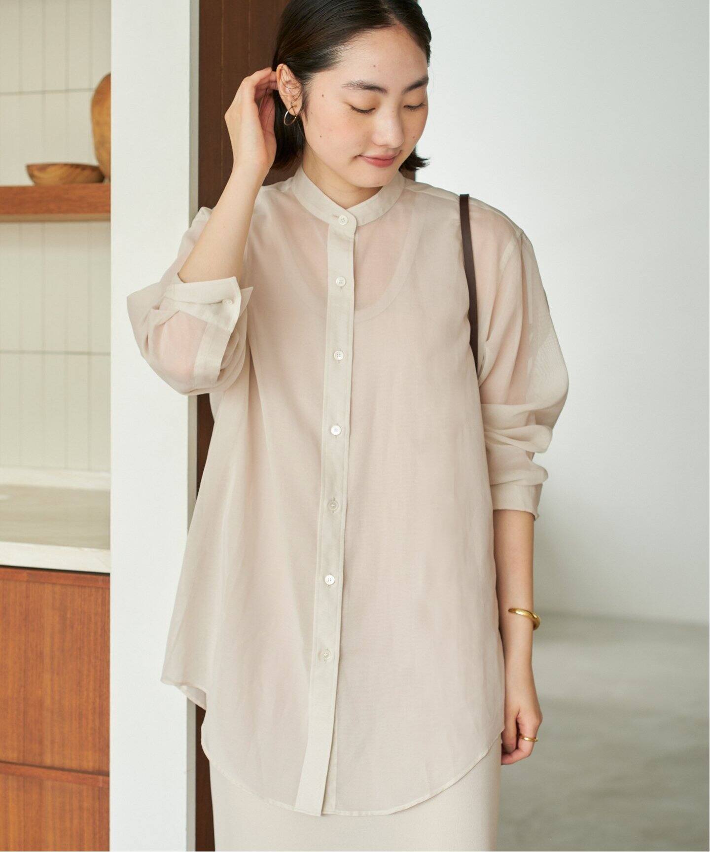 organdy sheer シャツ　Plage プラージュ　オーガンジーシャツ organdy sheer シャツ（シャツ／ブラウス）｜Plage（プラージュ