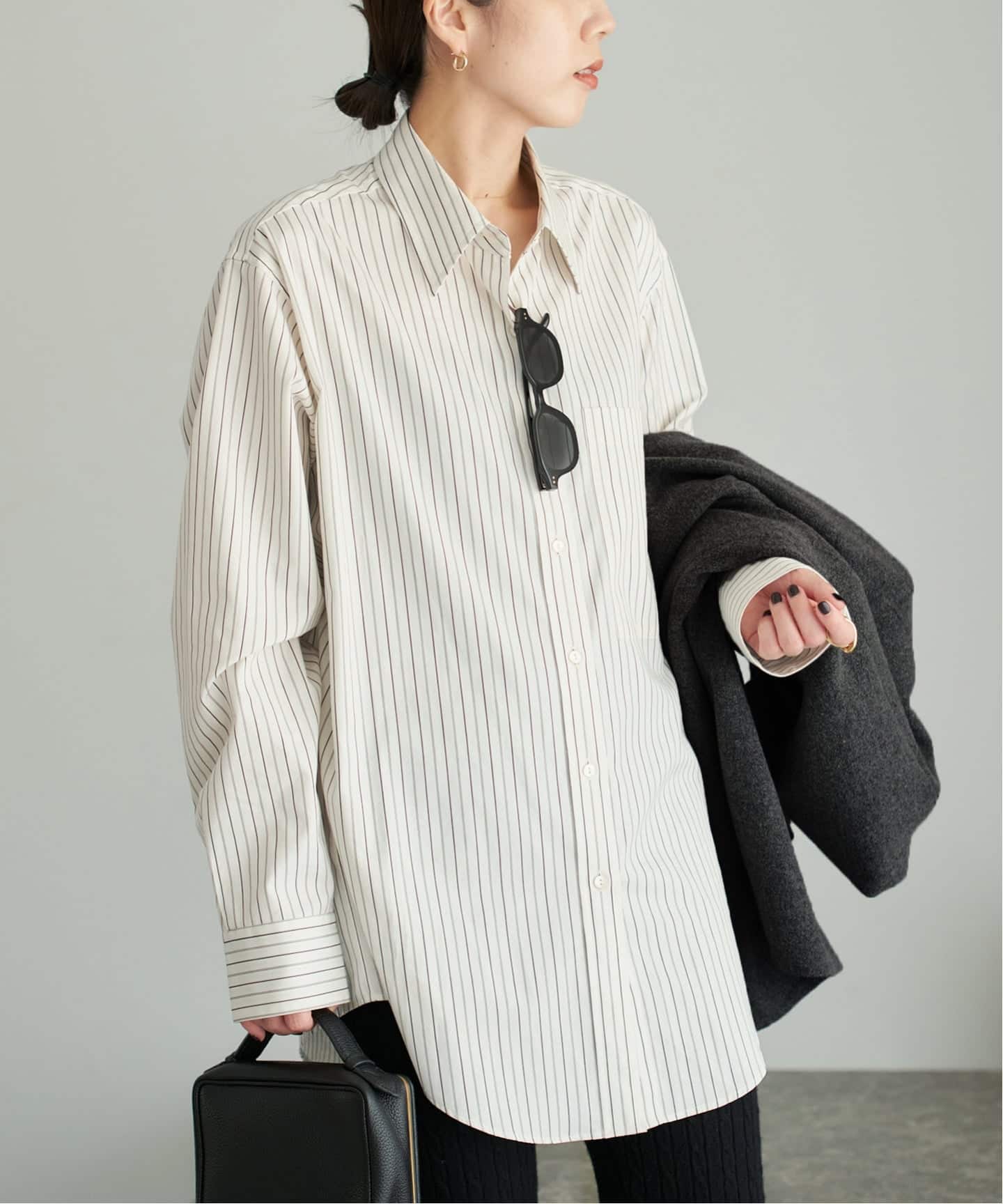 プラージュ Stripe シャツ ブラウス ストライプ ロング リネン 黒 白 Plage（ストライプ ・ シャツ/ブラウス(長袖/七分)）のフリマアイテム一覧