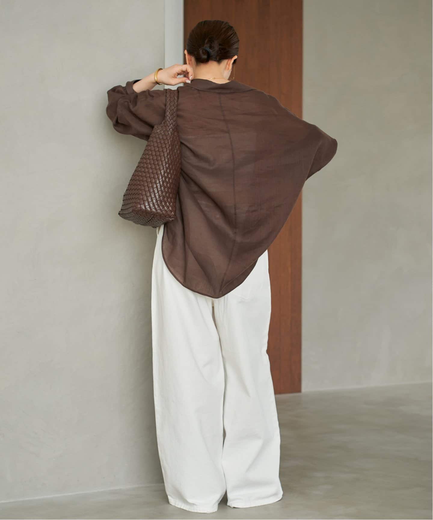 RAMIE LYOCELL LOOSE ブラウス キャメル プラージュ Plage RAMIE LYOCELL LOOSE シャツ （ブラウン