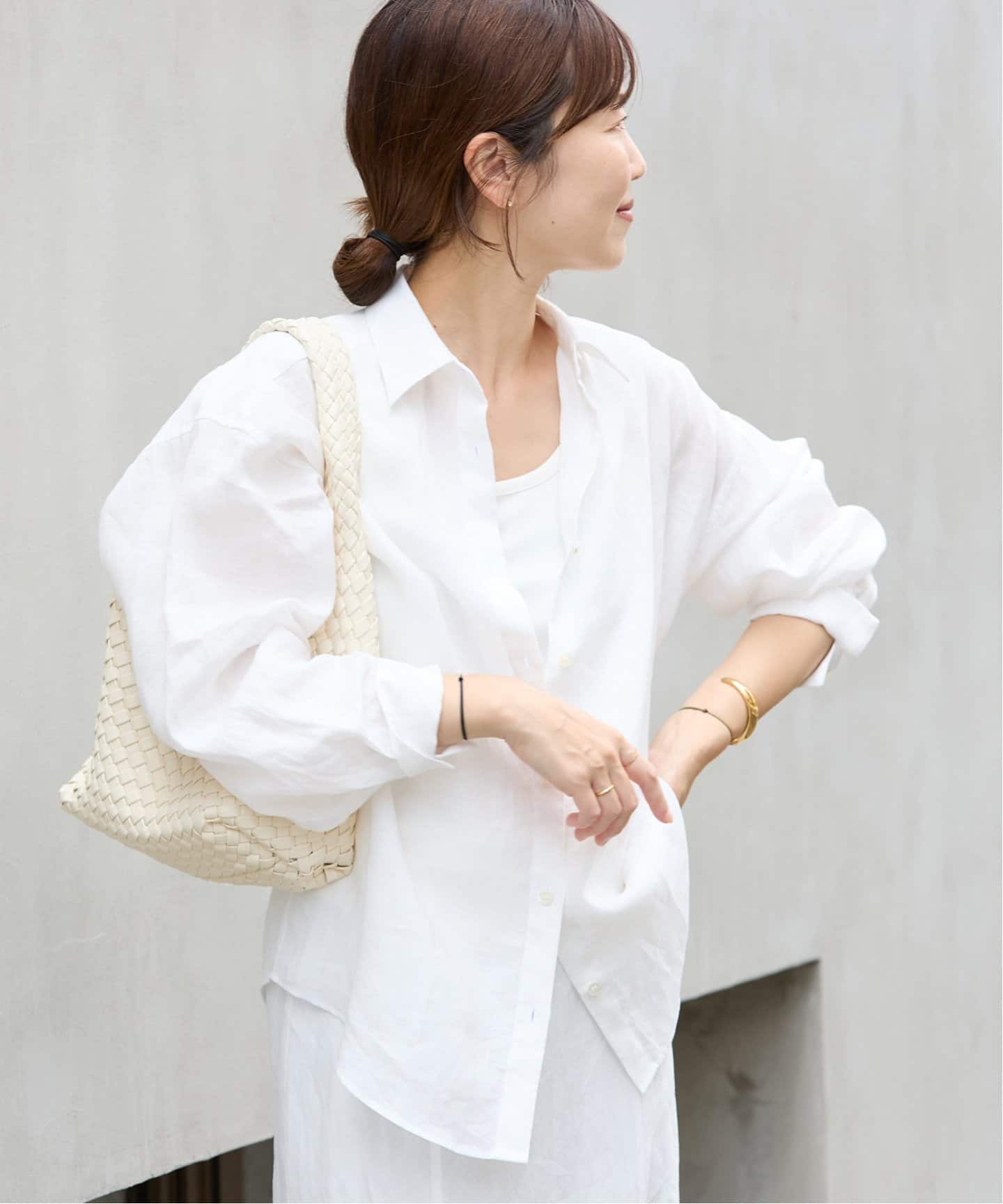 【新品・紙タグ付】Plageの製品加工Ramie シャツ Plage - 【新品・紙タグ付】PlageのRamie シアーシャツの通販 by