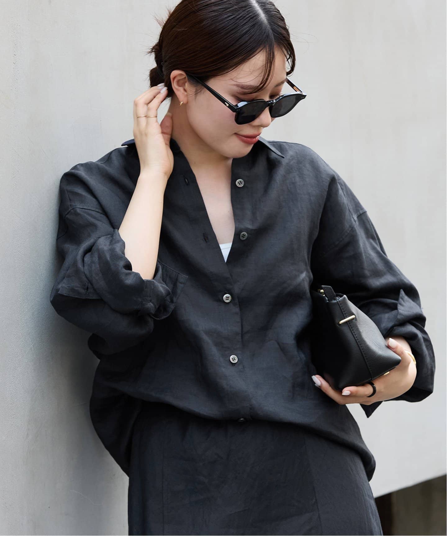 【新品・紙タグ付】Plageの製品加工Ramie シャツ plage（プラージュ）の「製品加工 Ramie シャツ（シャツ