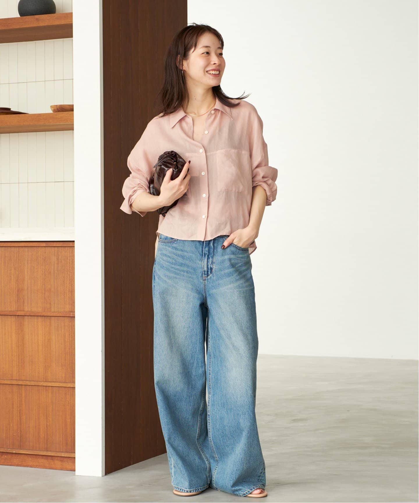 さやさや様プラージュ RAMIE LYOCELL シャツ クロップド白 さやさや様プラージュ RAMIE LYOCELL シャツ クロップド白