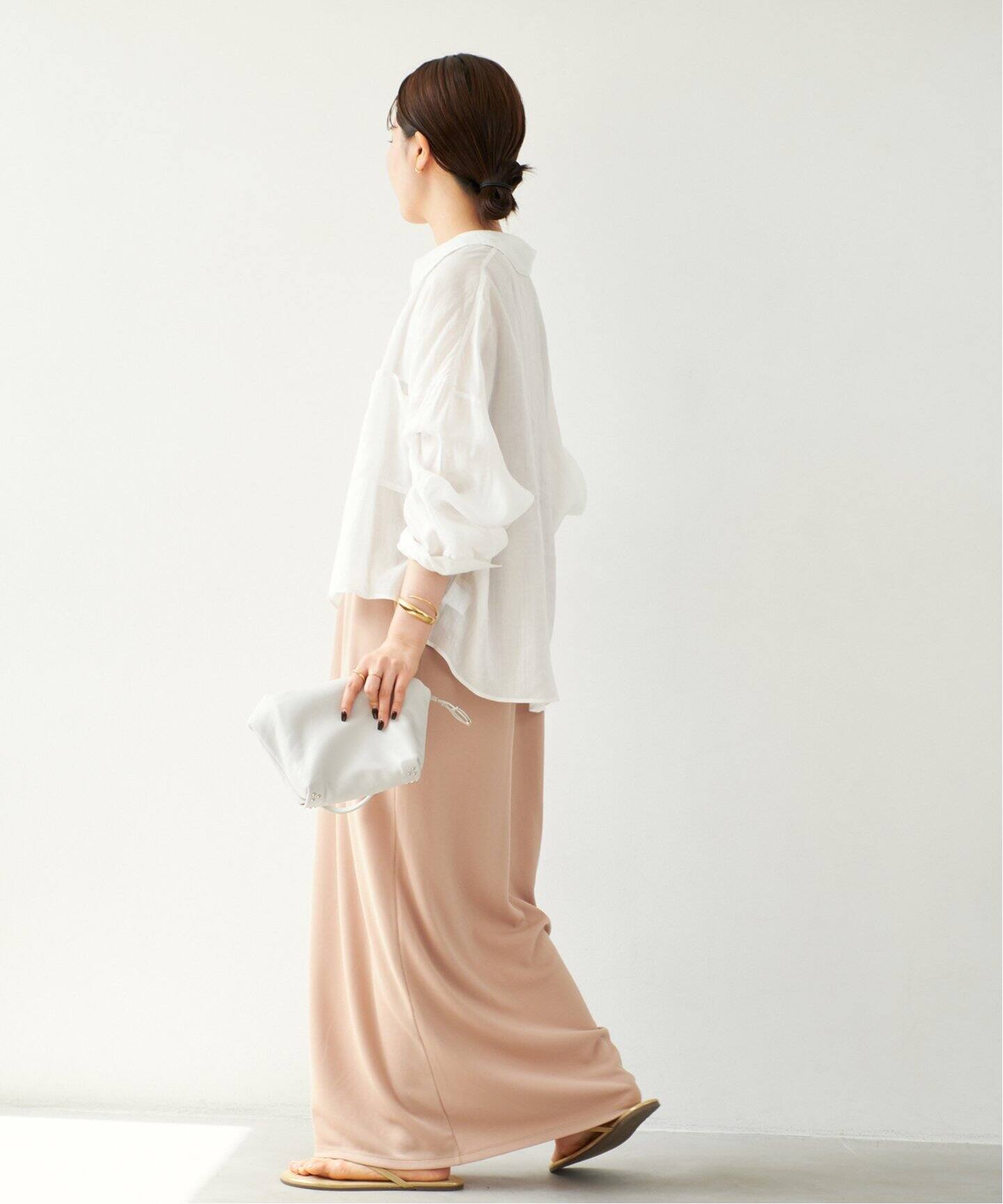 さやさや様プラージュ RAMIE LYOCELL シャツ クロップド白 追加予約》RAMIE LYOCELL CROPPED シャツ 2（シャツ／ブラウス