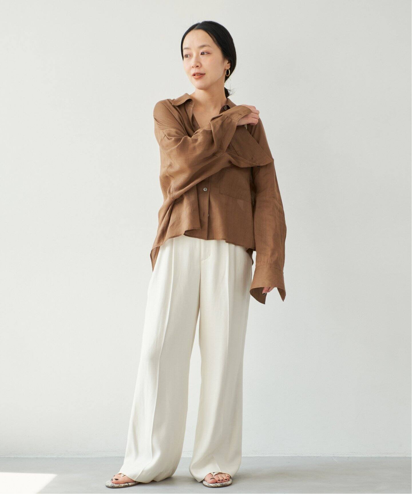 plage＊RAMIE LYOCELL CROPPED シャツ プラージュ RAMIE LYOCELL CROPPED シャツ（シャツ/ブラウス）｜Plage