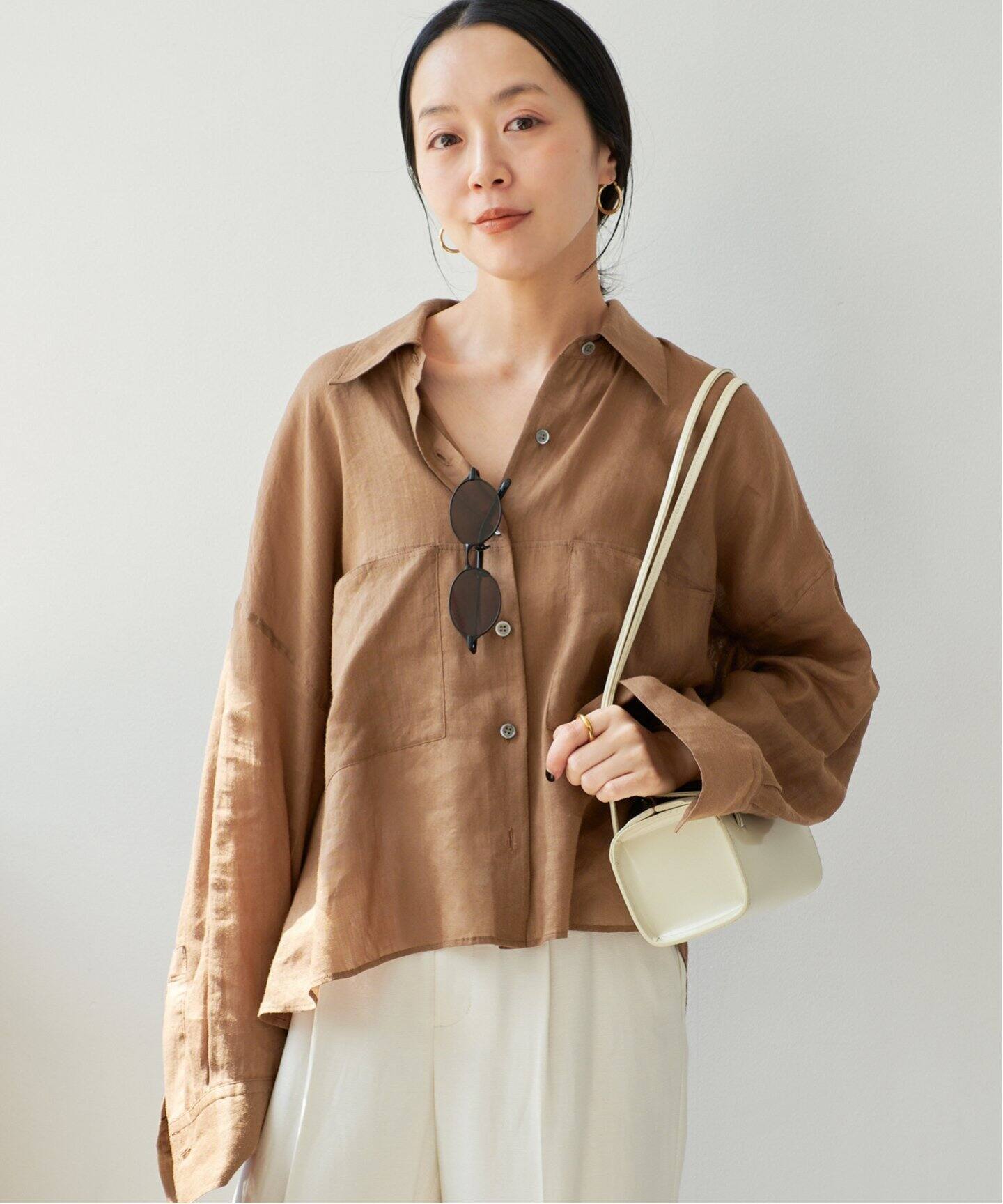 RAMIE LYOCELL CROPPED シャツ 　ピンク Plage RAMIE LYOCELL CROPPED シャツ ピンク - メルカリ