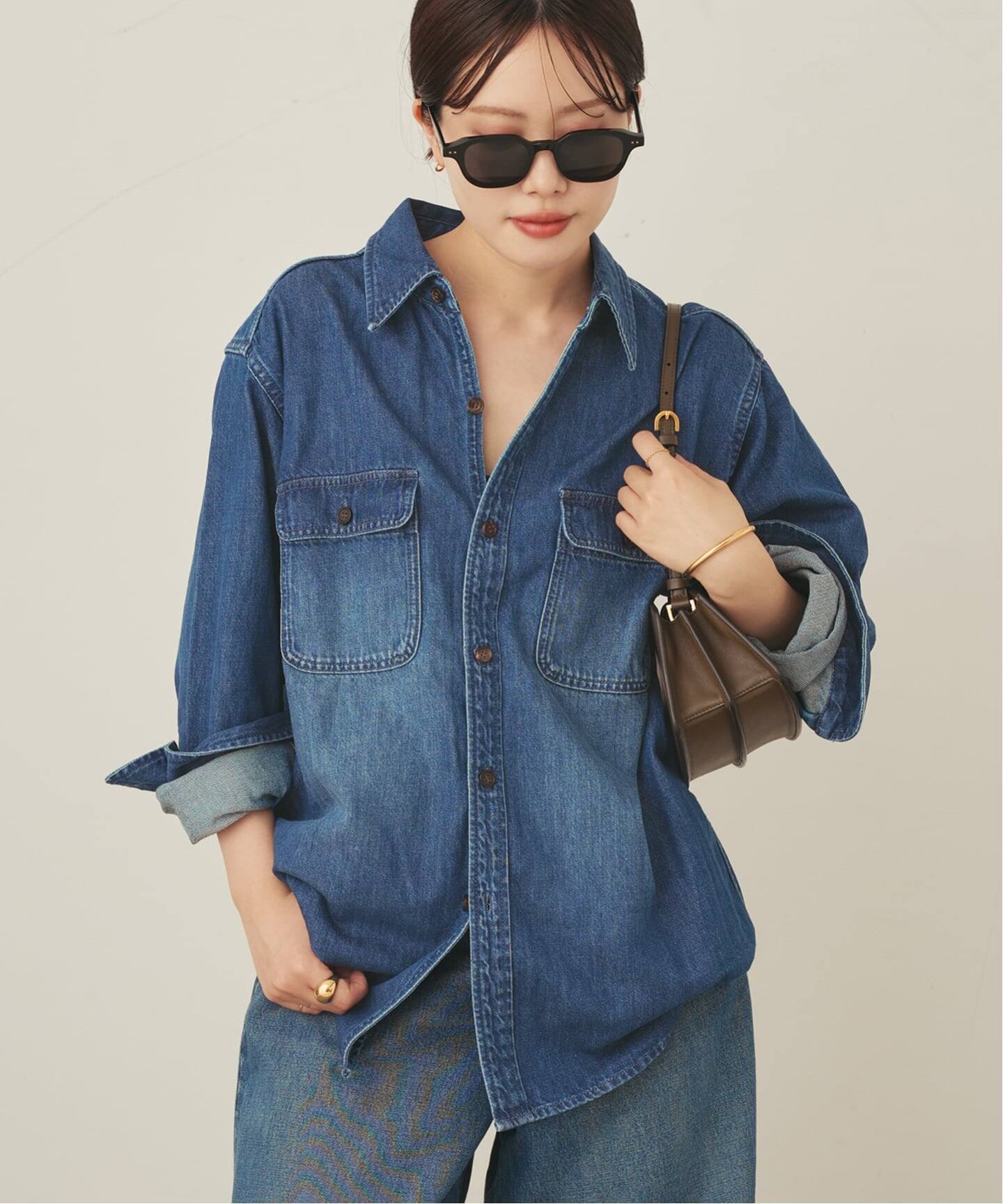 PLAGE シャツ　ブラック日本製 DENIM シャツ（シャツ／ブラウス）｜Plage（プラージュ）の通販