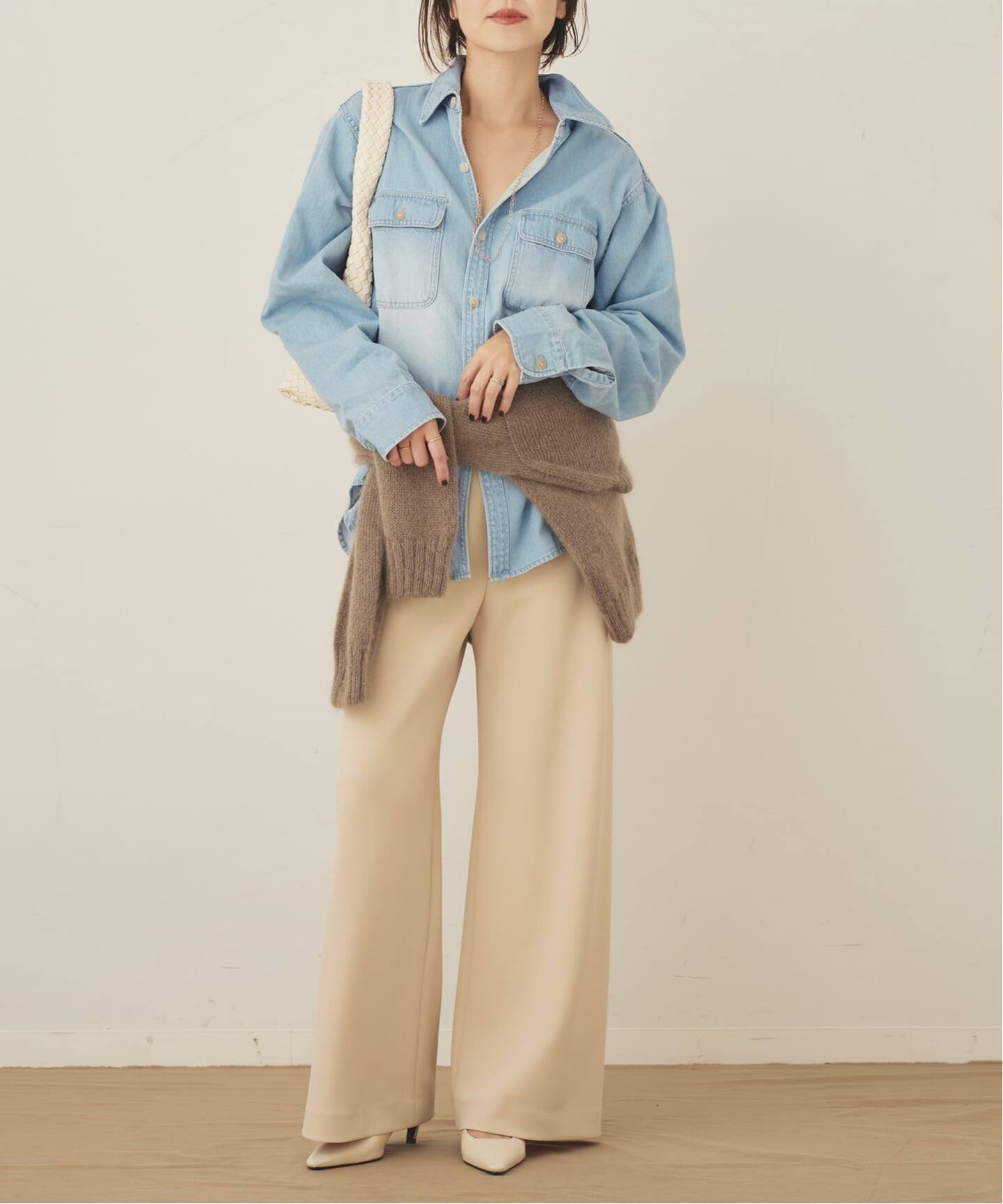 plage SP WHT DENIM BIG シャツ plage SP WHT DENIM BIG シャツ