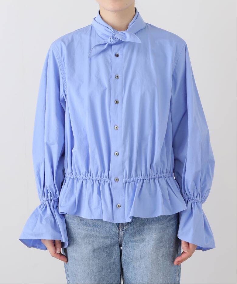 JANE SMITH / ジェーンスミス WASHED COTTON BROAD BOW TIE ブラウス 