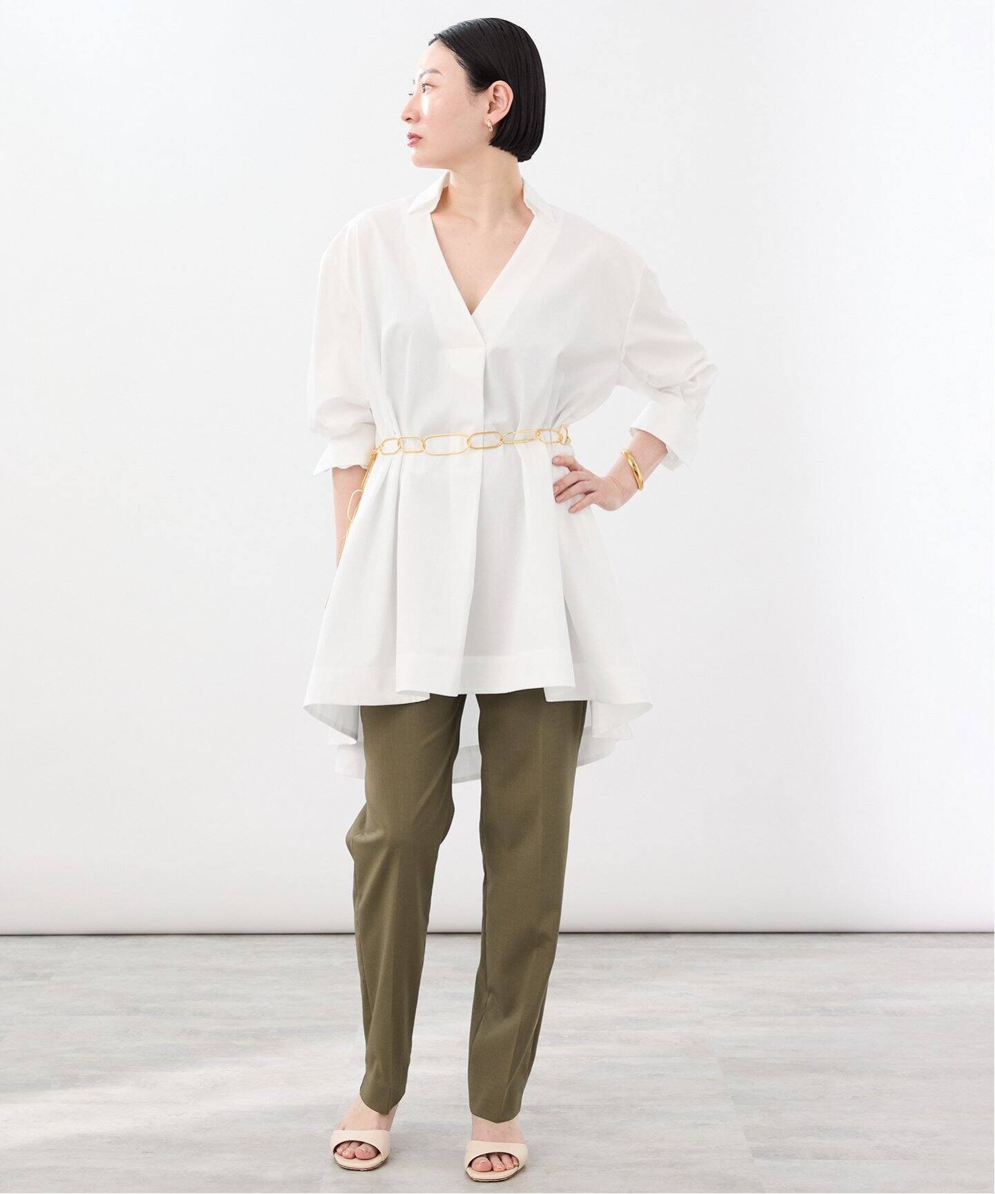 【VERMEIL par iena イエナ】スキッパーオーバーシャツ VERMEIL par iena】スキッパーオーバーシャツ