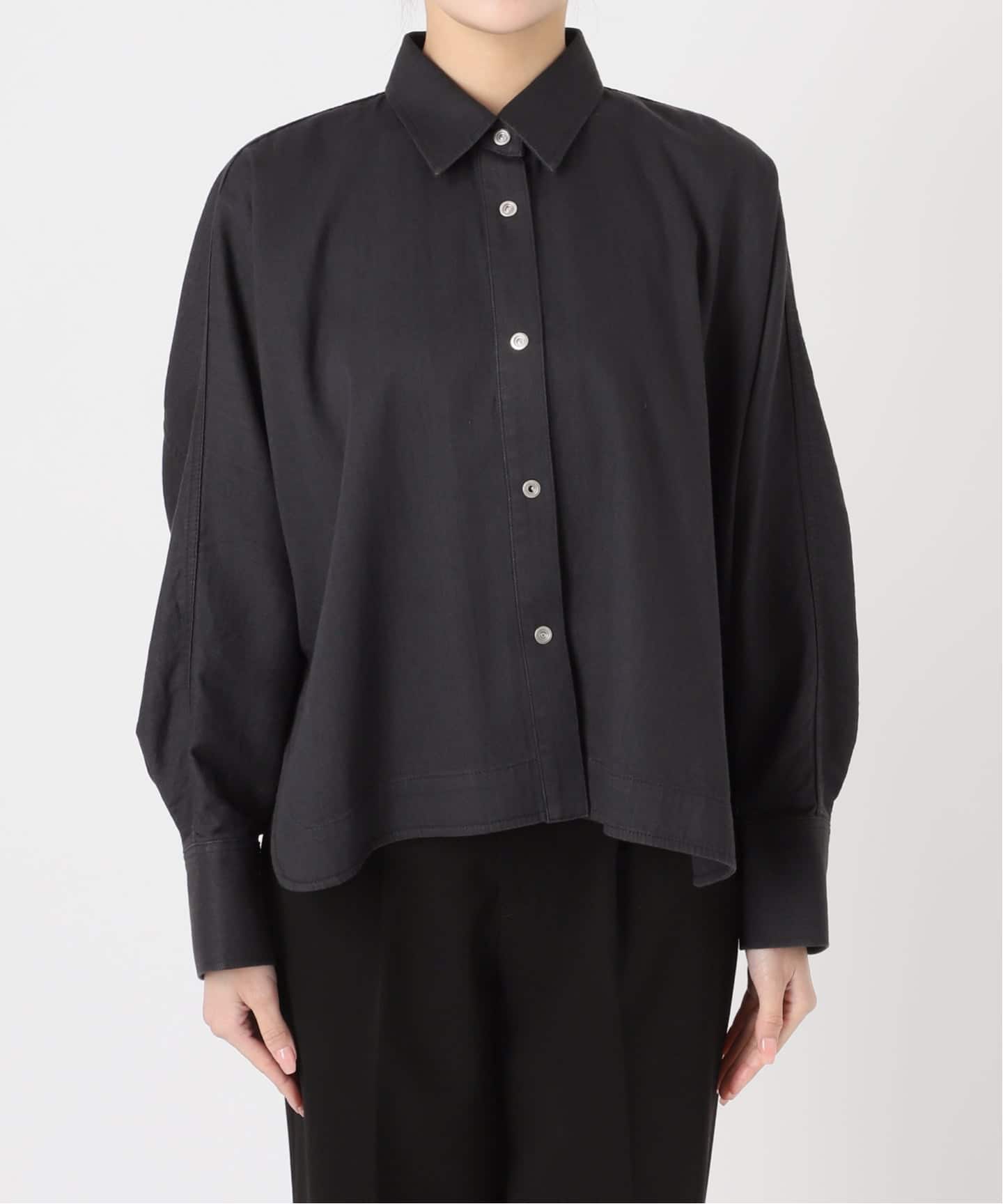 【専用】ヴェルメイユパーイエナ　麻ビッグシャツ　リネン　ゆったり　黒 VERMEIL par iena（ヴェルメイユパーイエナ）の「麻BIGシャツ