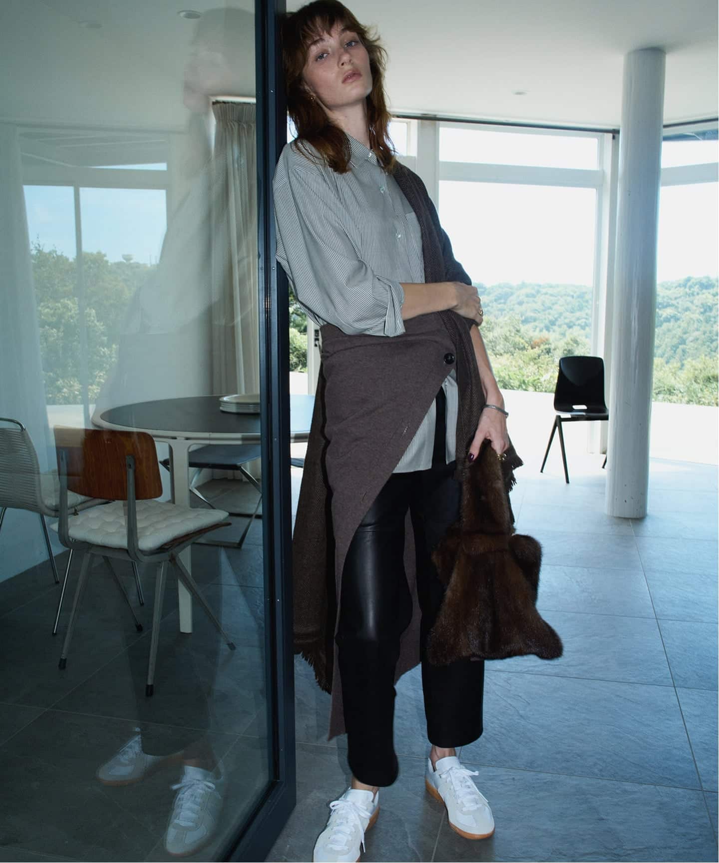 極美品　ヴェルメイユパーイエナ　カシュクールシャツ　リネン100% ブラック 極美品 ヴェルメイユパーイエナ カシュクールシャツ リネン100