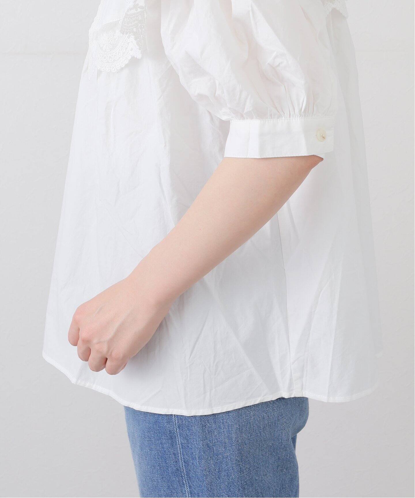 GREEN BUTTER COLLAR LACE ブラウス（シャツ／ブラウス