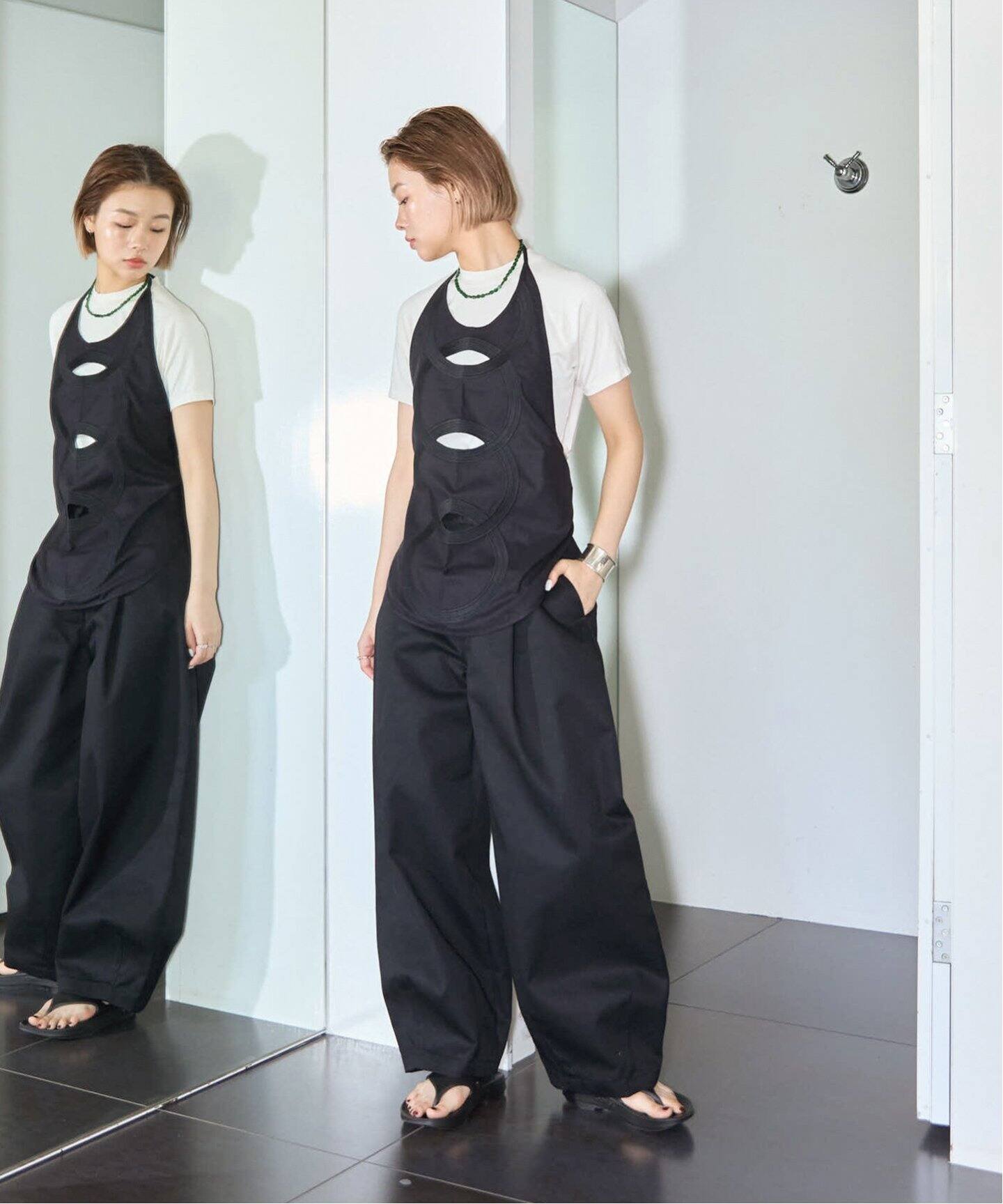 tシャツ 「BASERANGE/ベースレンジ」CHAIN APRON TOP / TOCHA-WS-SU25 レディース IMG_0011_39970516-407b-494f-