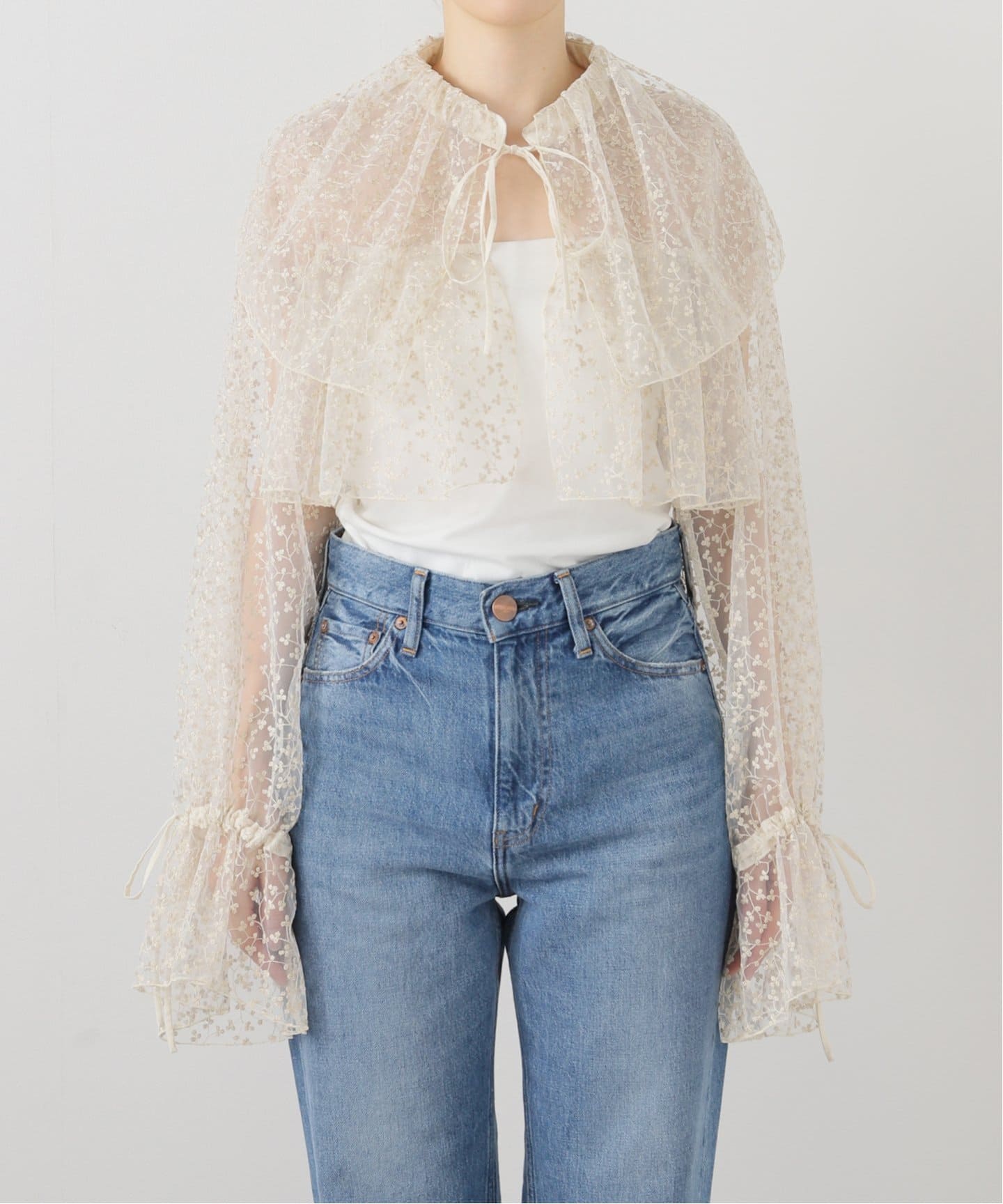 ブラウス シャツ MIOSMOKEY EMB LACE BOLERO 251ST006-A：ブラウス レディース セール】MIOSMOKEY EMB LACE BOLERO 251ST006-A：ブラウス