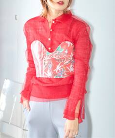 CHIKA KISADA TULL LAYERDED SHIRT CK-25081：シャツ（シャツ