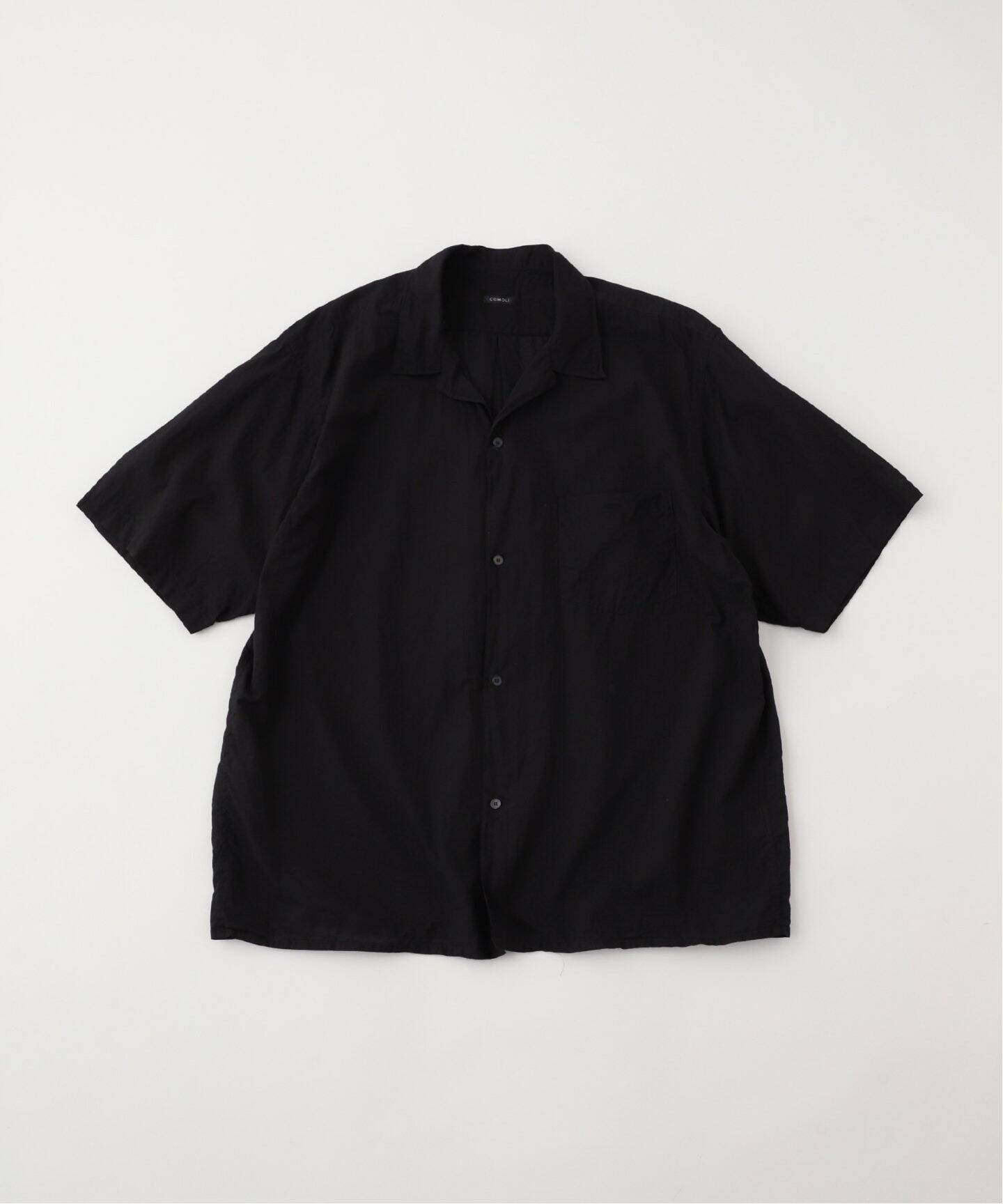 COMOLI / コモリ】KHADIコットン ハンソデオープンカラーシャツ B01
