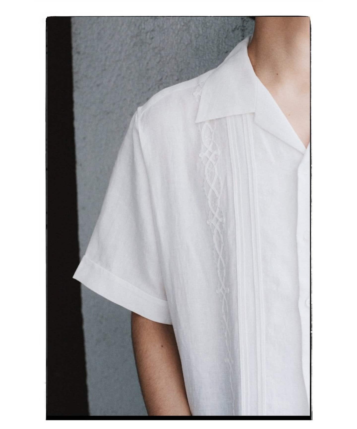 FRAMeWORK 【OFF THE CUFF/オフザカフ】 OFF THE CUFF / オフザカフ】CODE EMB OPEN COLLAR SHIRT OTC-13