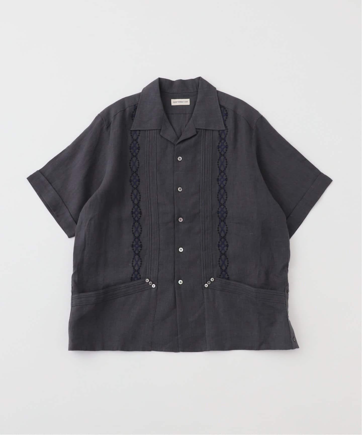 FRAMeWORK 【OFF THE CUFF/オフザカフ】 OFF THE CUFF / オフザカフ】CODE EMB OPEN COLLAR SHIRT OTC-13