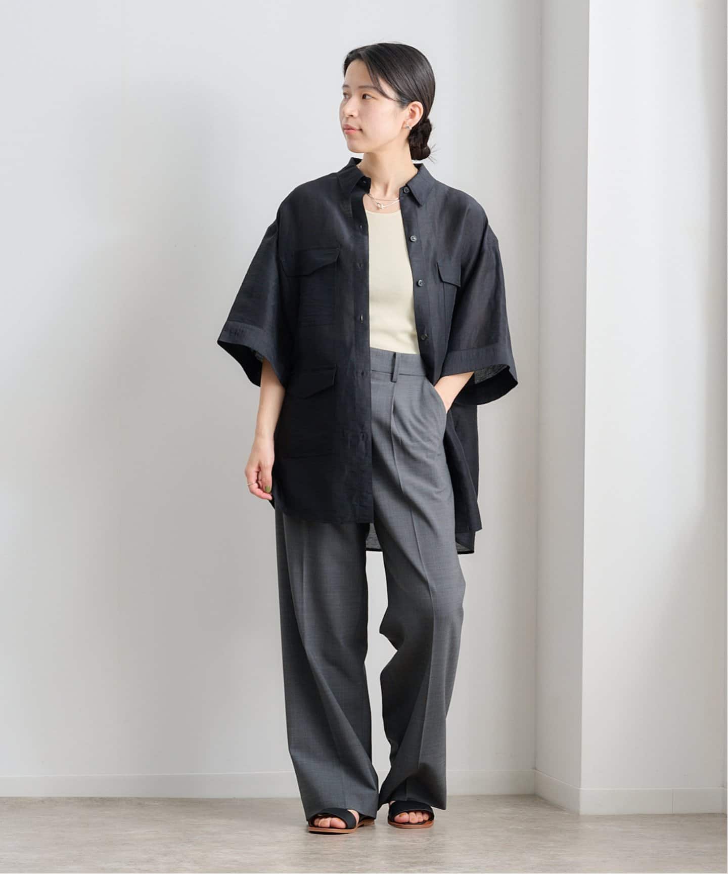 ETRE TOKYO リネンシアーワークシャツ 1225210078（シャツ