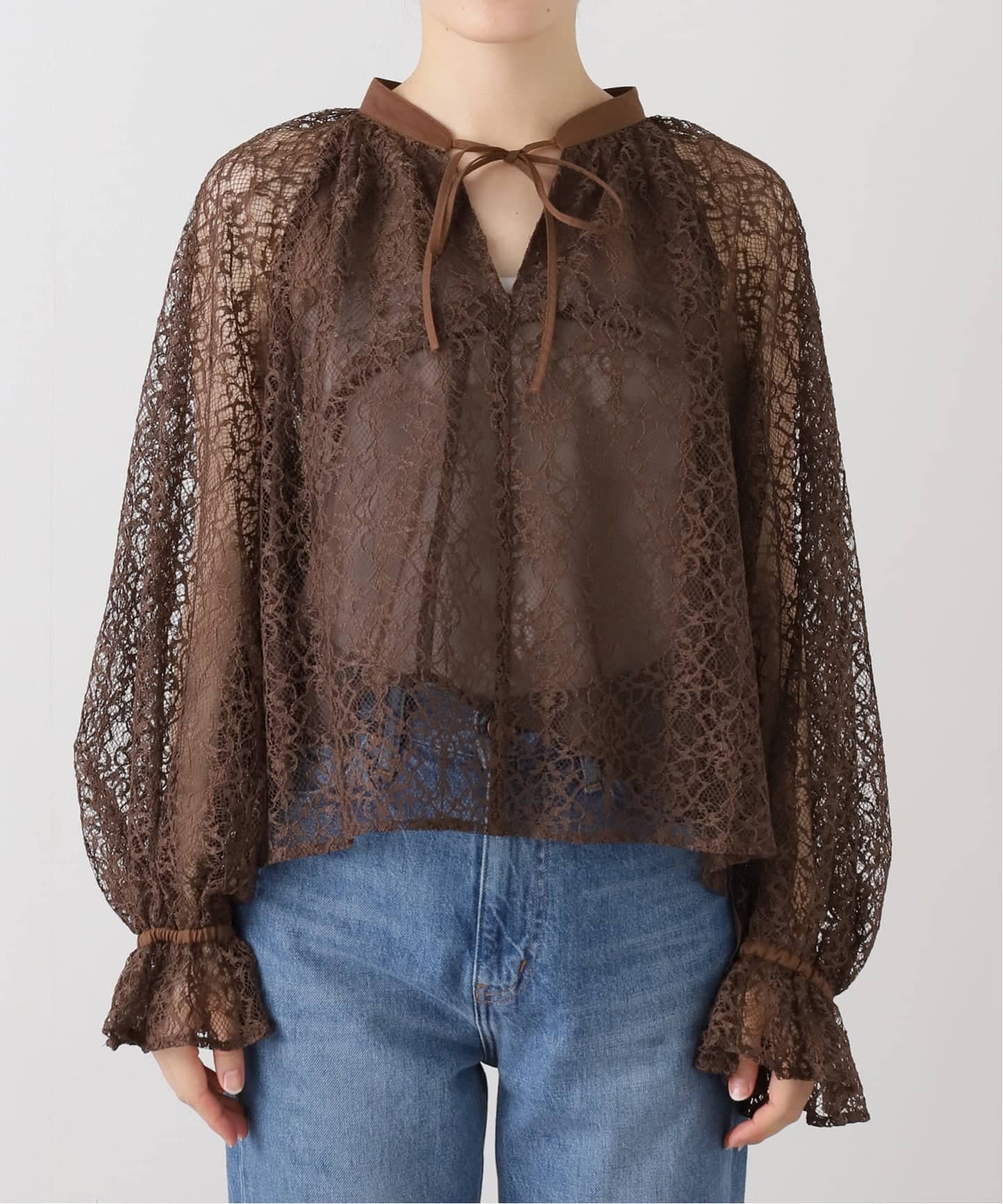 レーススキッパーブラウス（シャツ／ブラウス）｜La Totalite（ラ