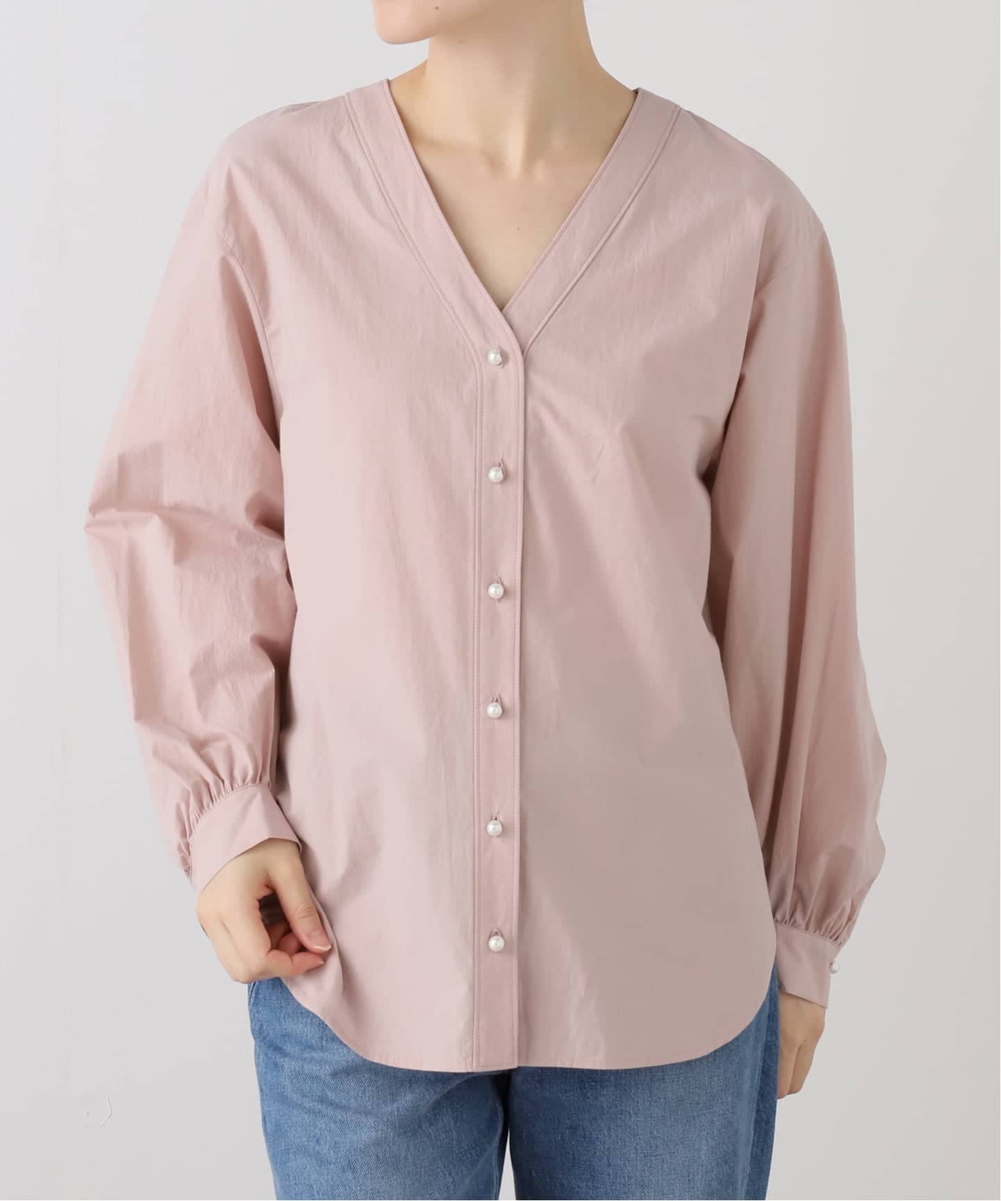 新品 LaTotalite トータリテ　バック　パール　ブラウス　シャツ 洗える】クルーパールブラウス（シャツ／ブラウス）｜La Totalite（ラ