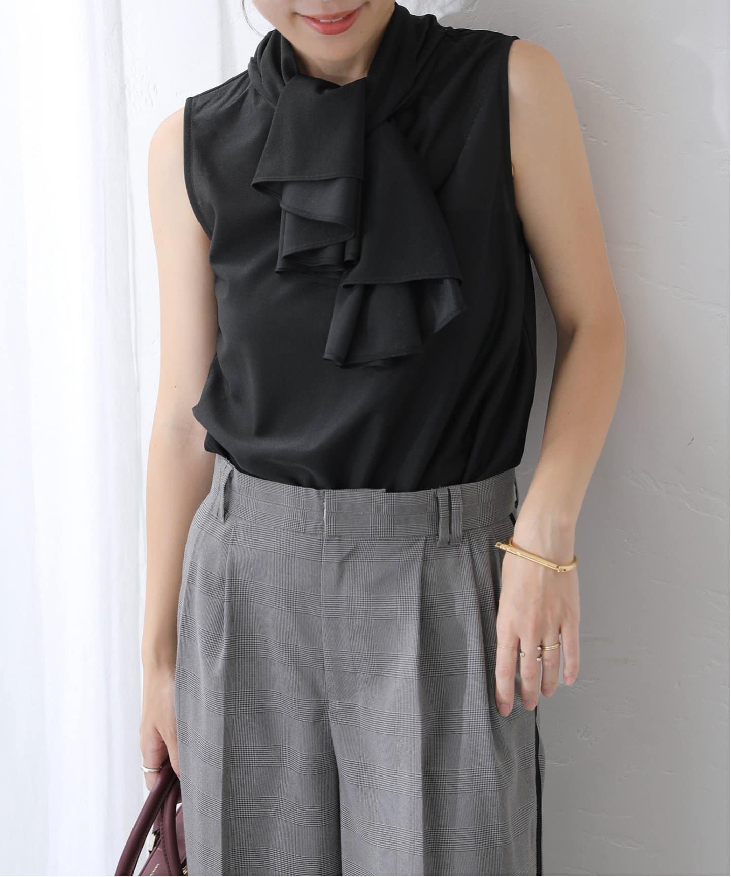 新品♡ LaTotalite♡ ケープ2WAYコート♡ラトータリテ 洗える】ケープボータイ2WAYブラウス（シャツ／ブラウス）｜La