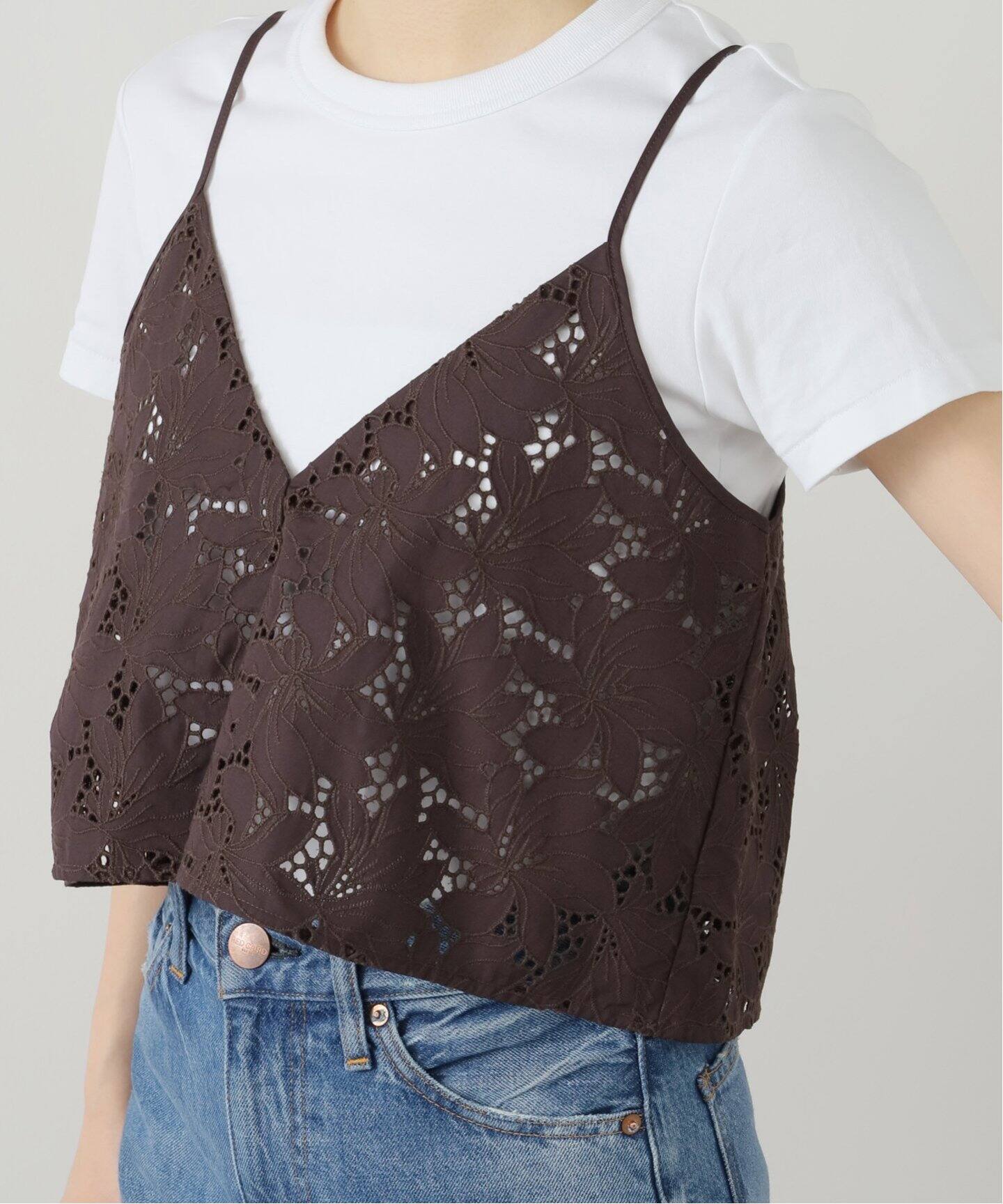 TICCA ティッカ　フラワーレース2WAYキャミソール／TBES-111 25SS】TICCA ティッカ フラワーレース2Wayキャミソール TBES-111