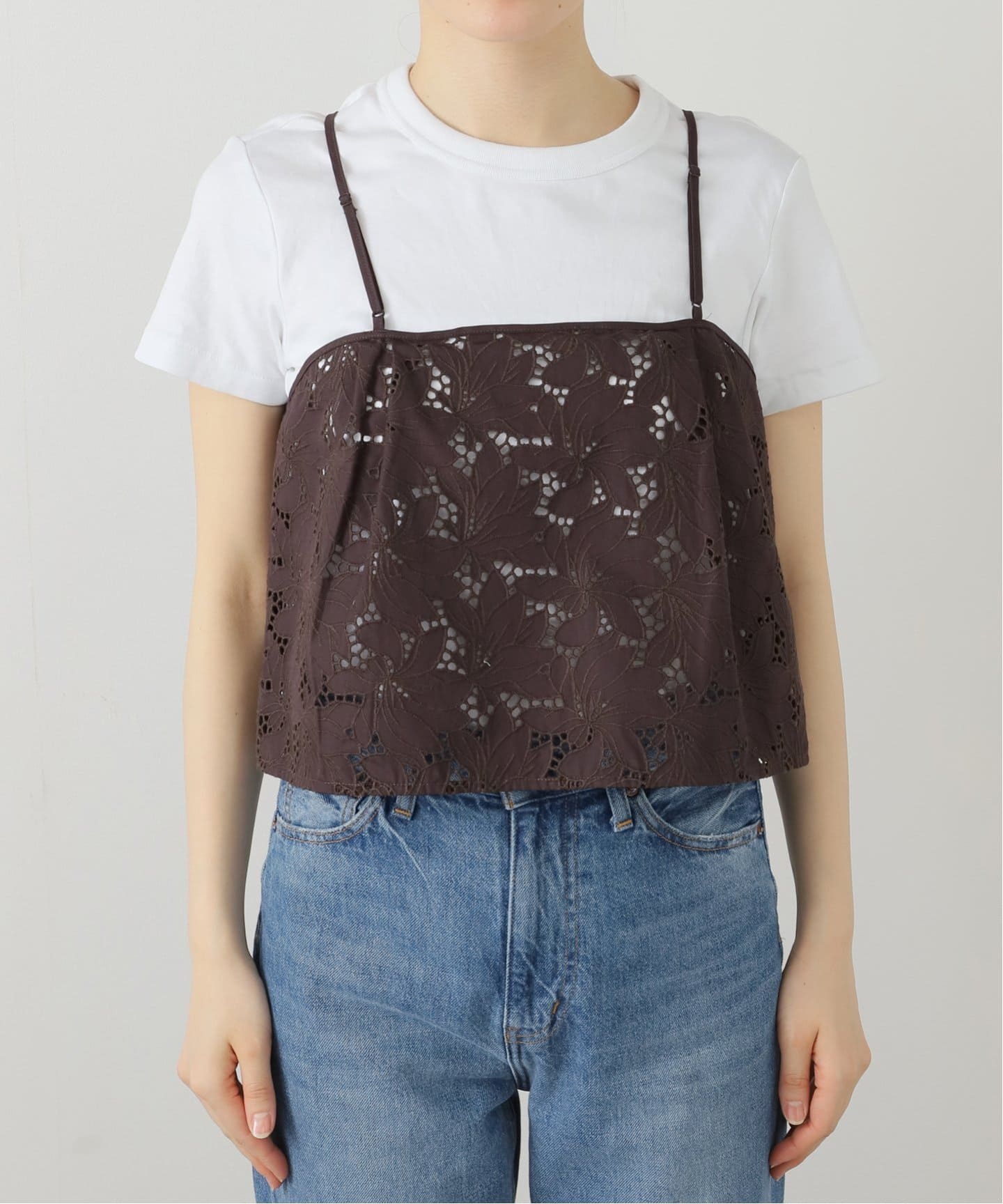 TICCA ティッカ　フラワーレース2WAYキャミソール／TBES-111 25SS】TICCA ティッカ フラワーレース2Wayキャミソール TBES-111