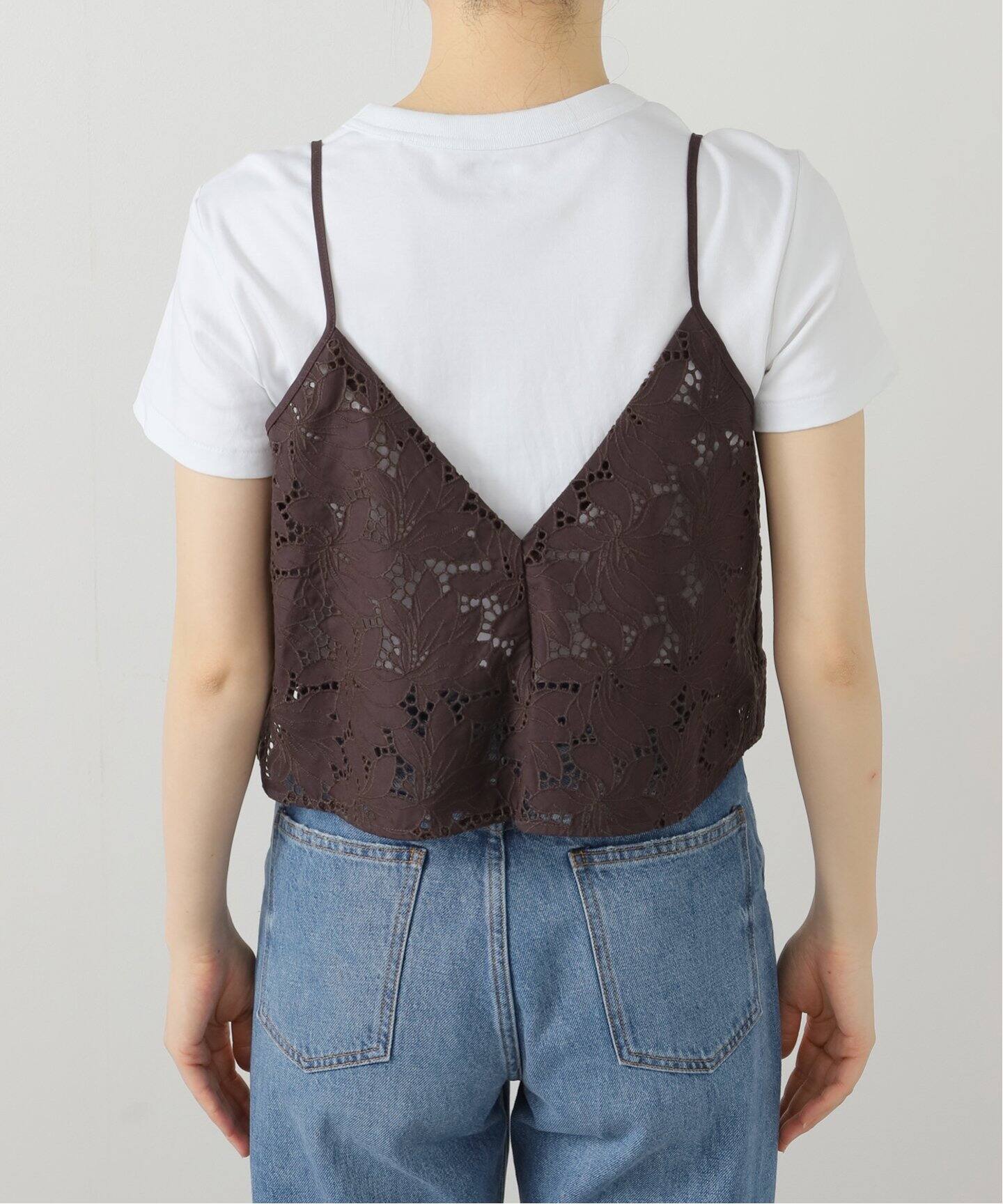 洗える】TICCA/ティッカ フラワーレース2WAYキャミソール（シャツ