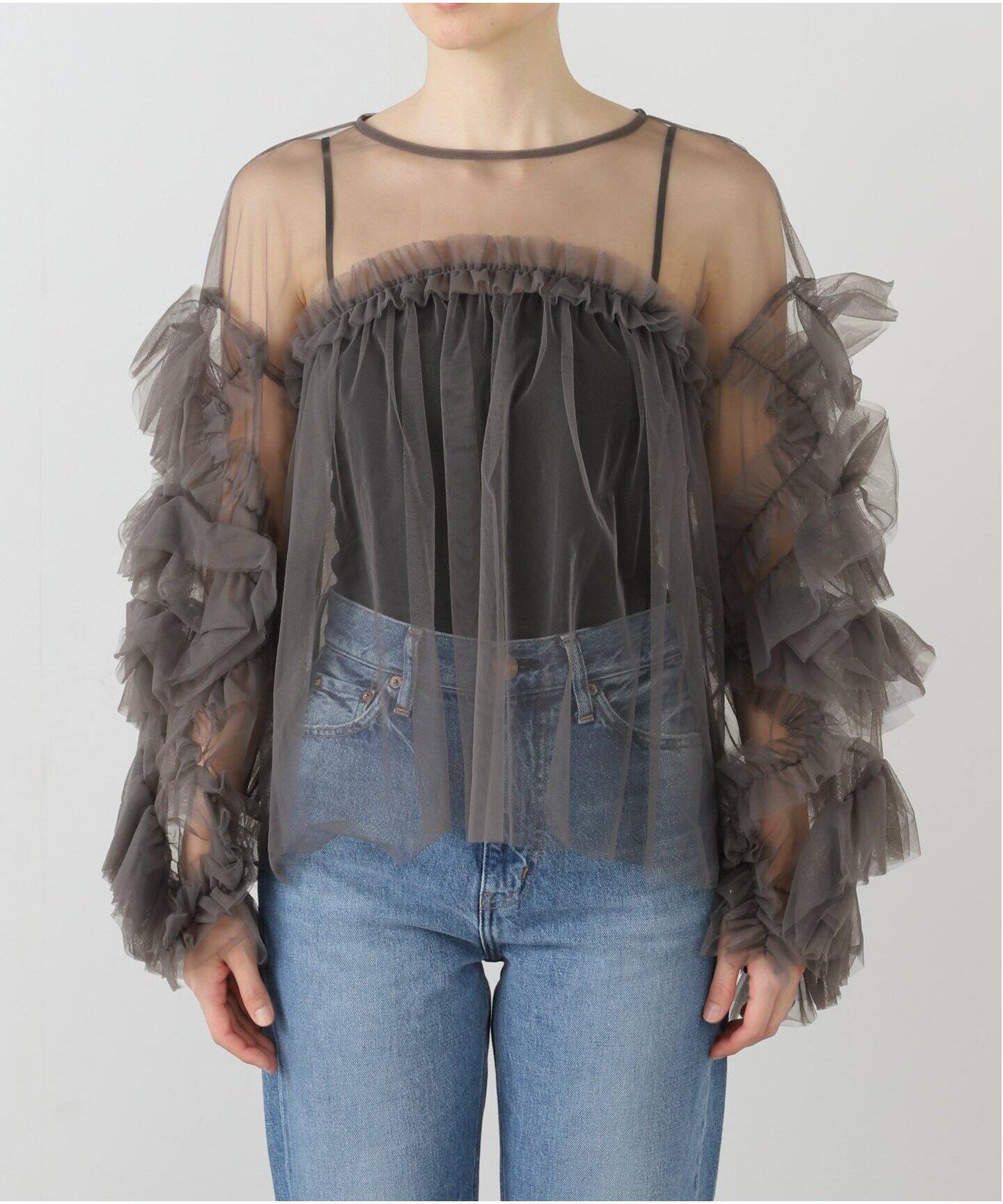 追加2》デコラティブチュールトップス（シャツ／ブラウス）｜La