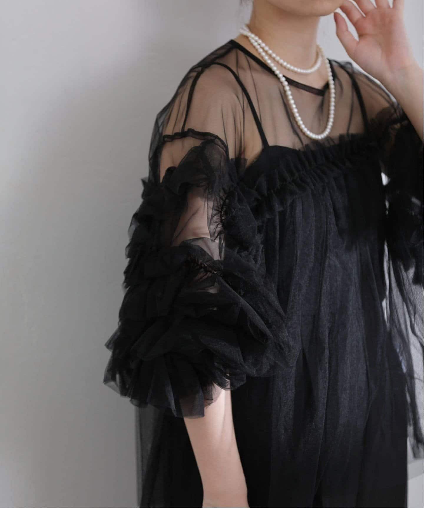 追加2》デコラティブチュールトップス（シャツ／ブラウス）｜La