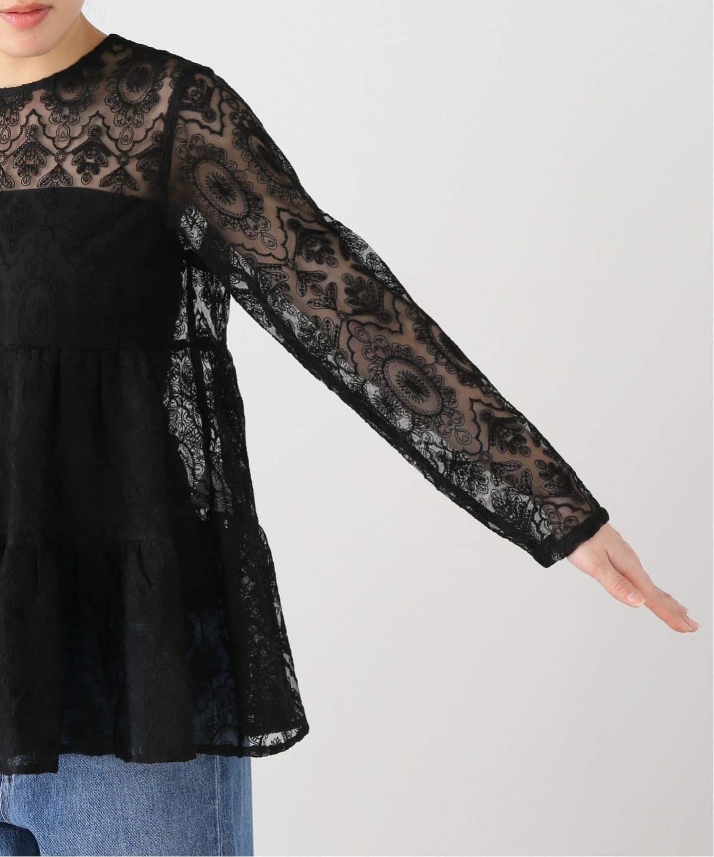 TORRAZZO DONNA トラッゾドンナ レースデザインTシャツ SALE TORRAZZO DONNA/トラッゾドンナ】レースティアードブラウス