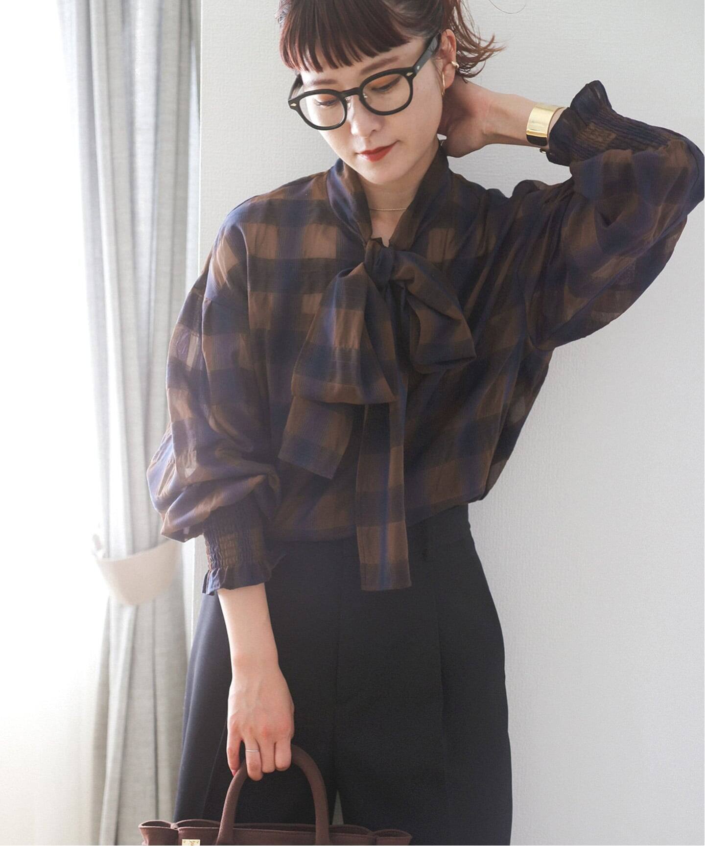 WEB限定 / 追加》オンブレボウタイブラウス（シャツ／ブラウス