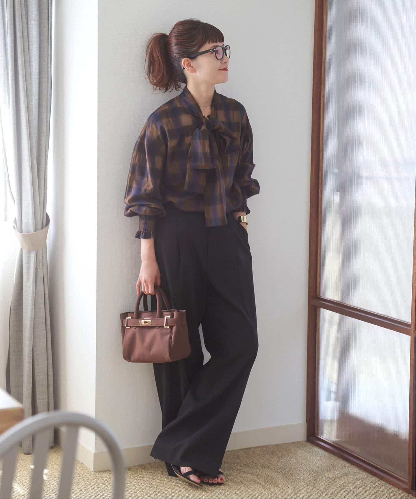 WEB限定追加》オンブレボウタイブラウス（シャツ／ブラウス