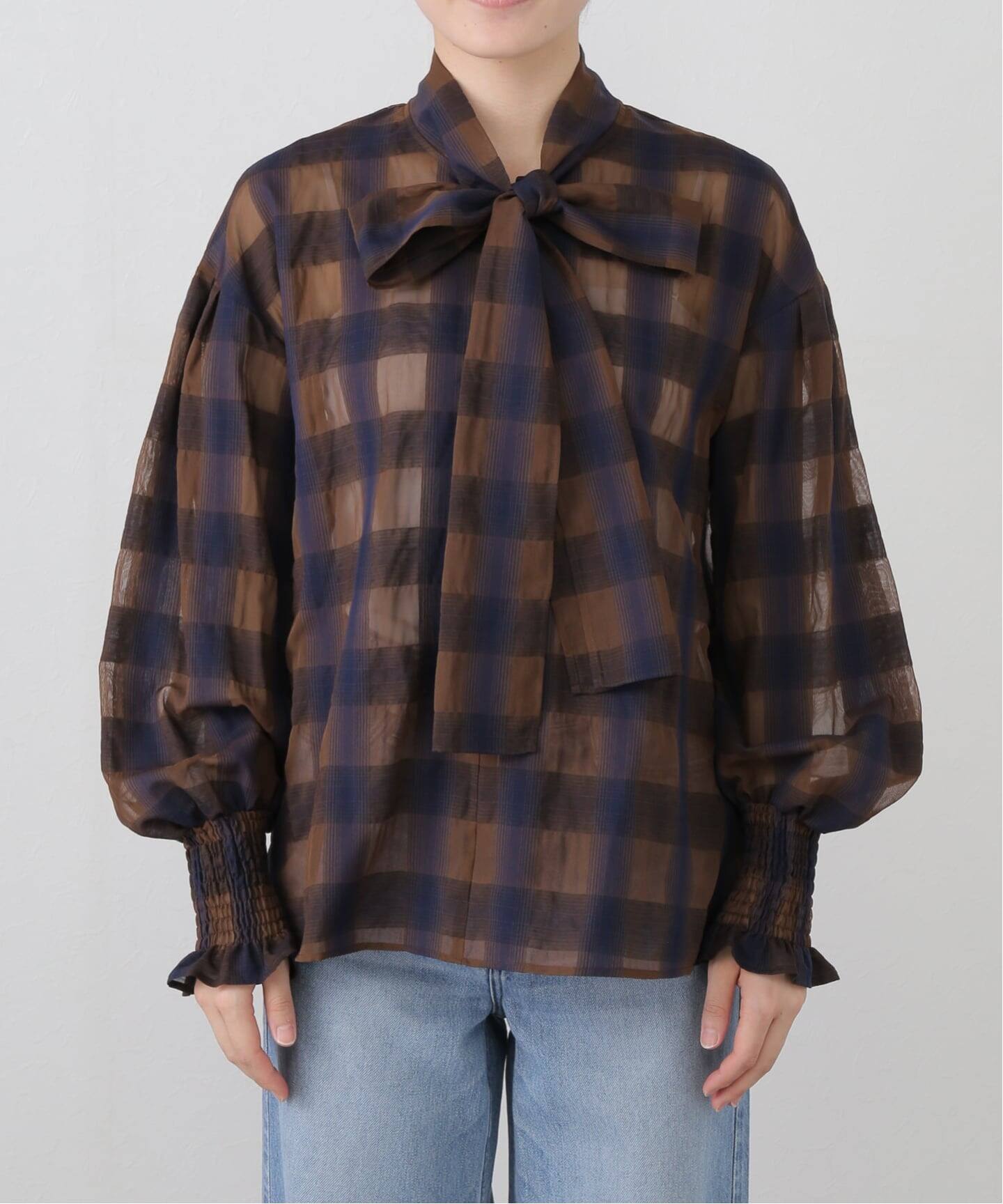 ❁︎Spick & Span❁︎オンブレボウタイブラウス Spick & Span｜《WEB限定追加予約》オンブレボウタイブラウス