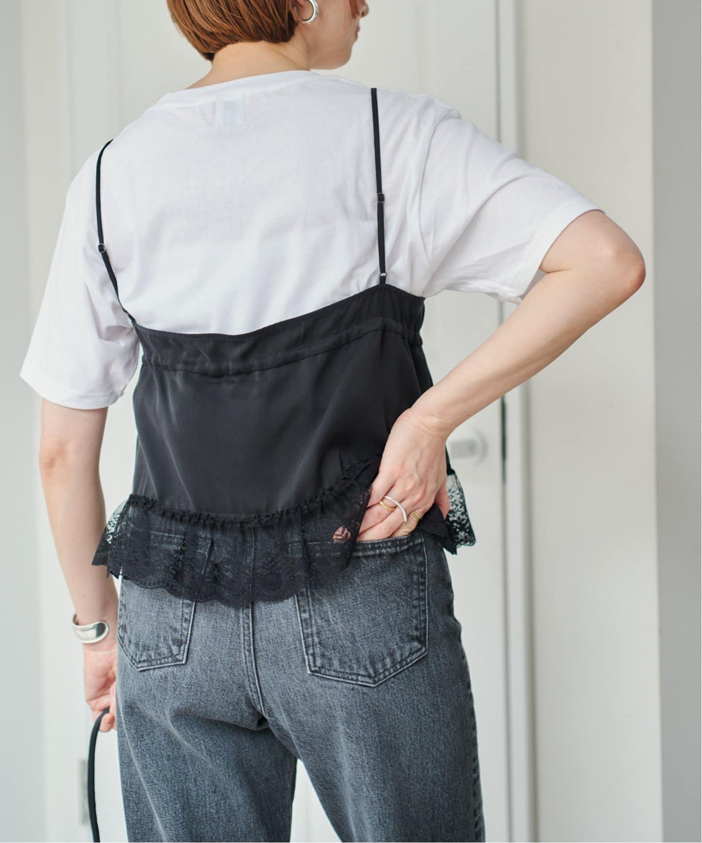 スピックアンドスパン　レース　キャミソール　ブラック　今季　新品 レースキャミソール（キャミソール）｜Spick and Span（スピック