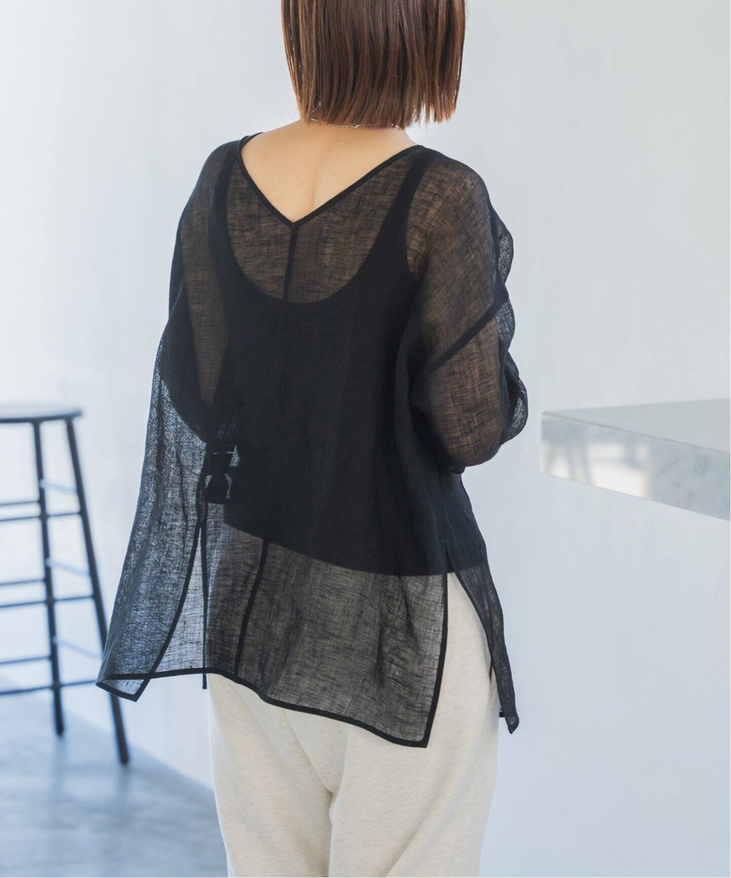 【Spick & Span】メッシュリネンルーズプルオーバー Spick & Span（スピックアンドスパン）の「メッシュリネンルーズ