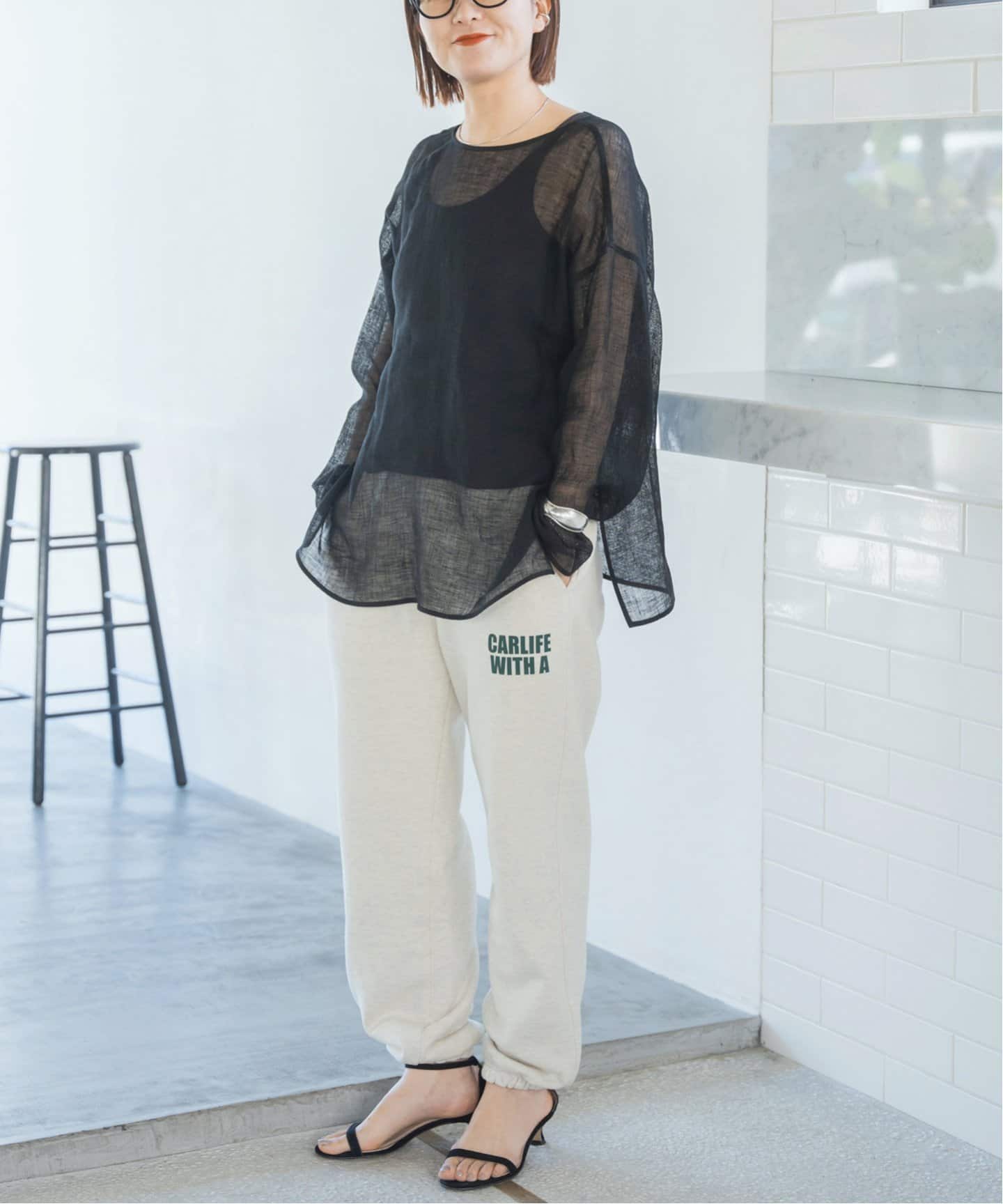 追加2》手洗い可 / メッシュリネンルーズプルオーバー（シャツ