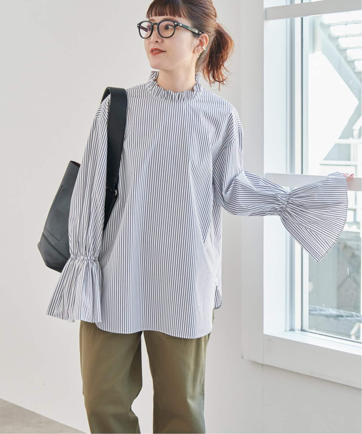 WEB限定追加》コットンブロードタックフリルブラウス（シャツ
