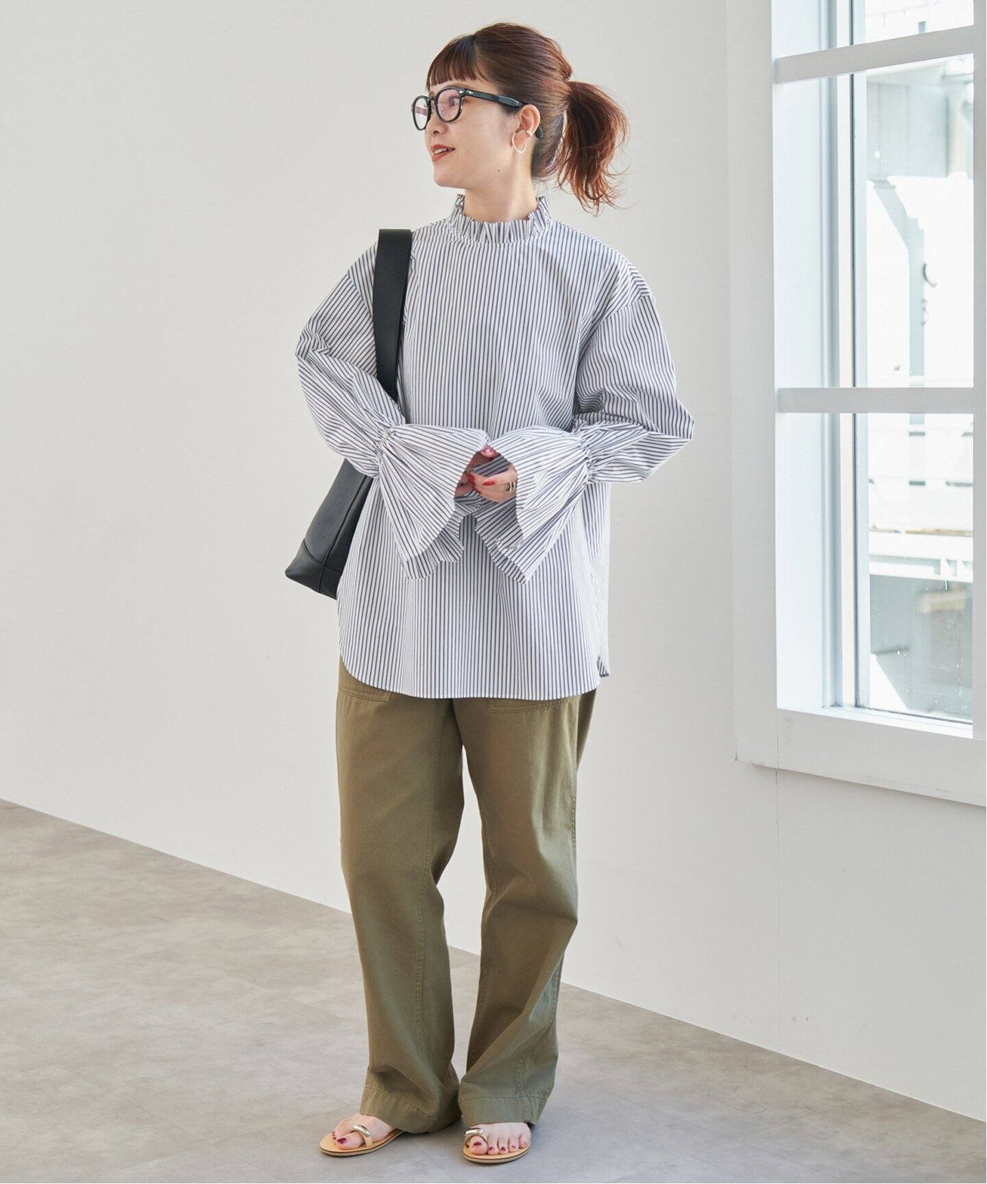 WEB限定追加》コットンブロードタックフリルブラウス（シャツ  