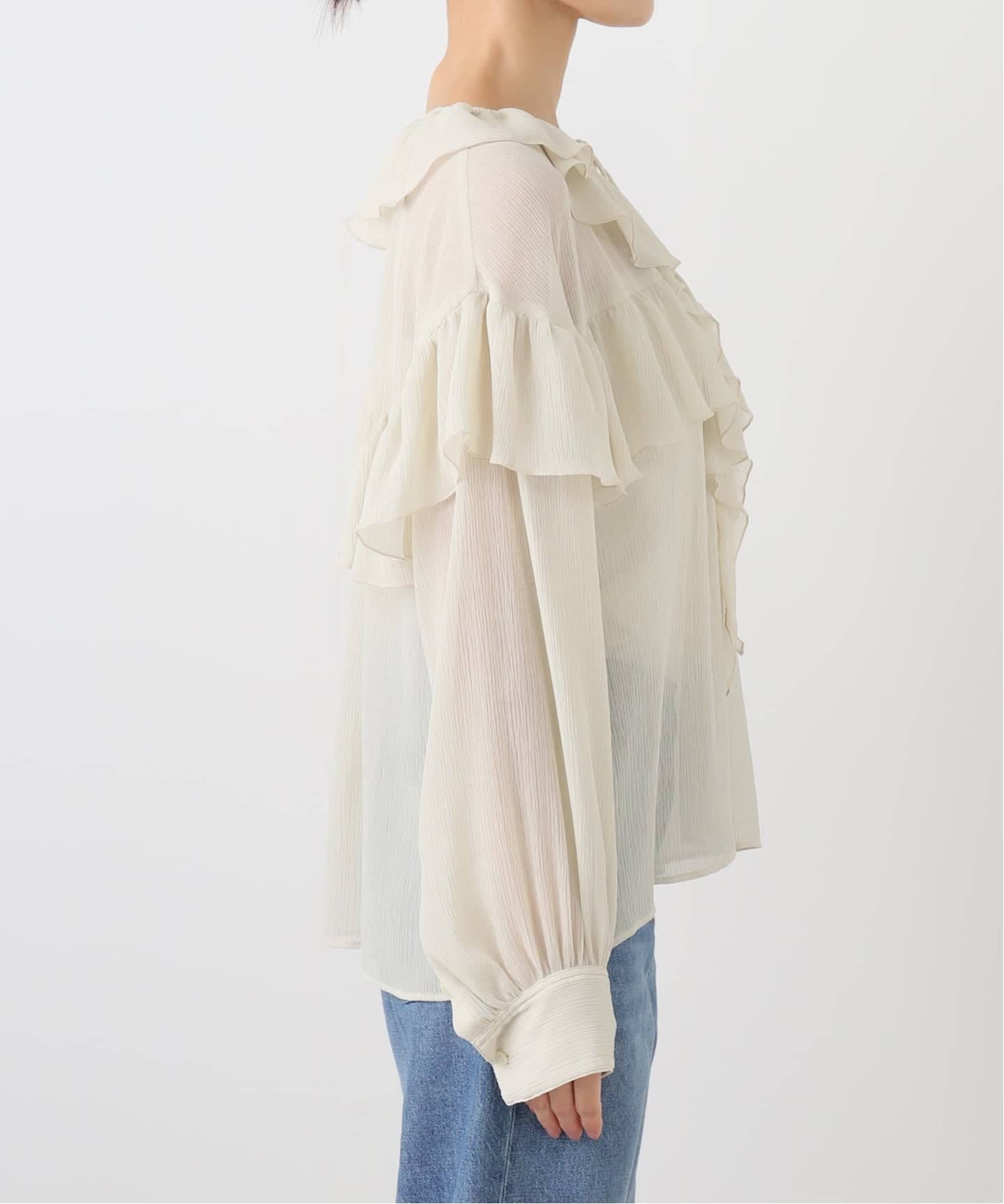 U by SPICK&amp;SPAN 楊柳シアーブラウス U by SPICK&SPAN（ユーバイスピックアンドスパン）の「楊柳シアー