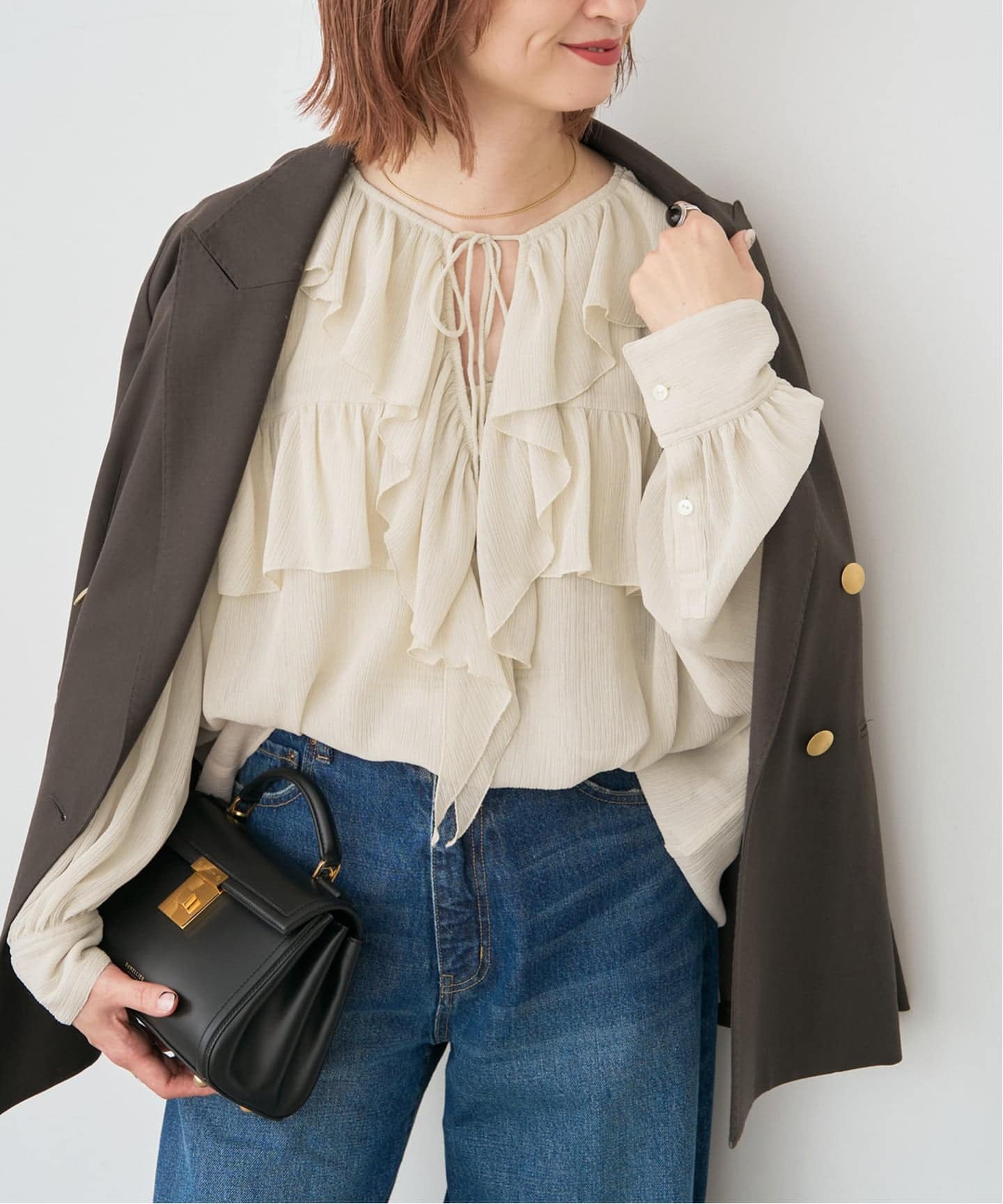 スピック＆スパン（Spick and Span）/フリル楊柳ブラウス フリル楊柳ブラウス（シャツ／ブラウス）｜Spick and Span（スピック