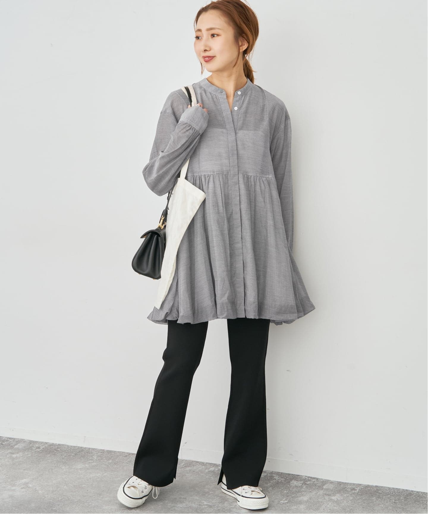 コットンシルクティアードチュニック（シャツ／ブラウス）｜Spick and