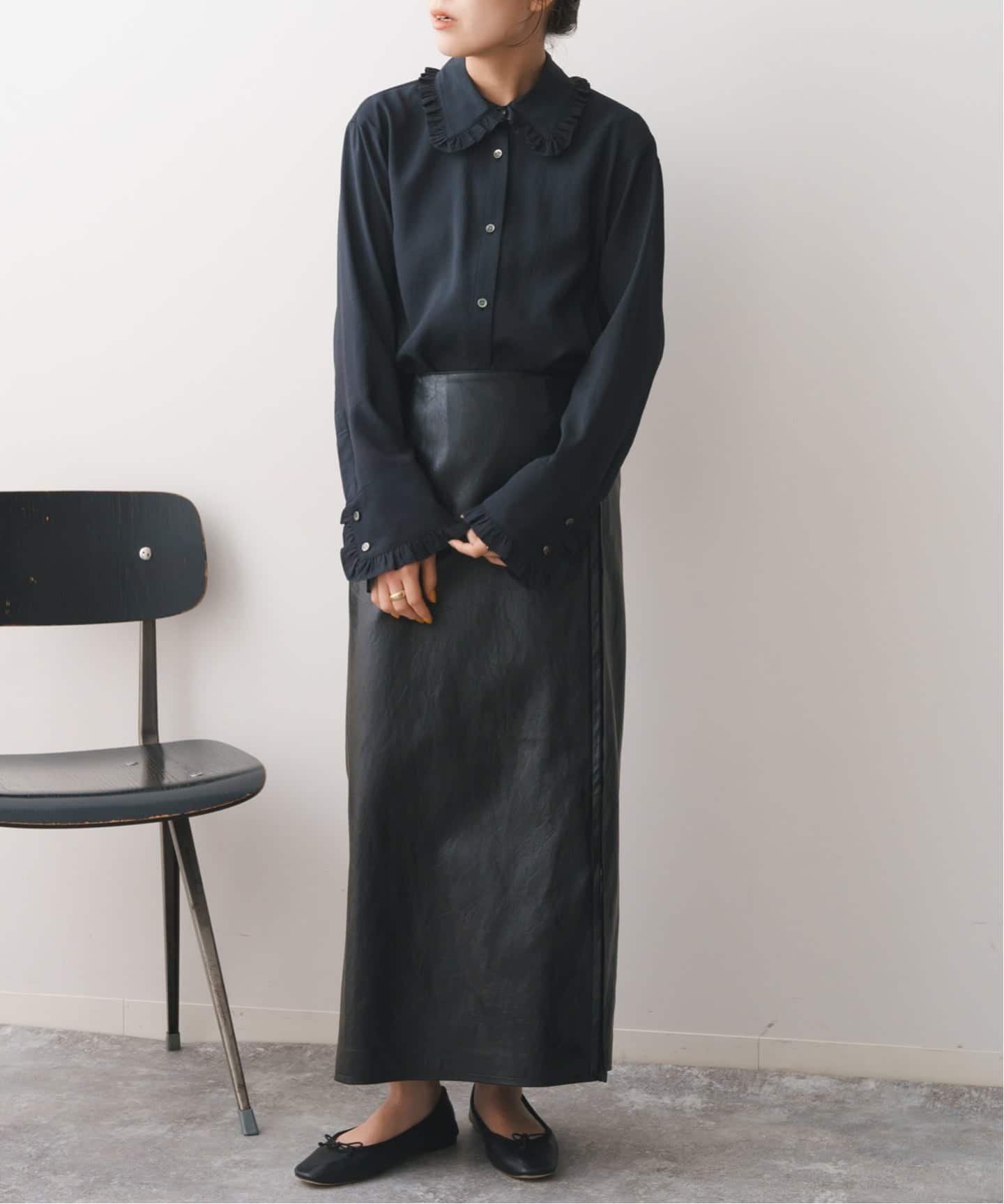 定価¥14,300 Spick&Spanフリルカラーブラウス　フリルブラウス Spick＆Span ブラウス シャツ 「追加」フリルカラーブラウス