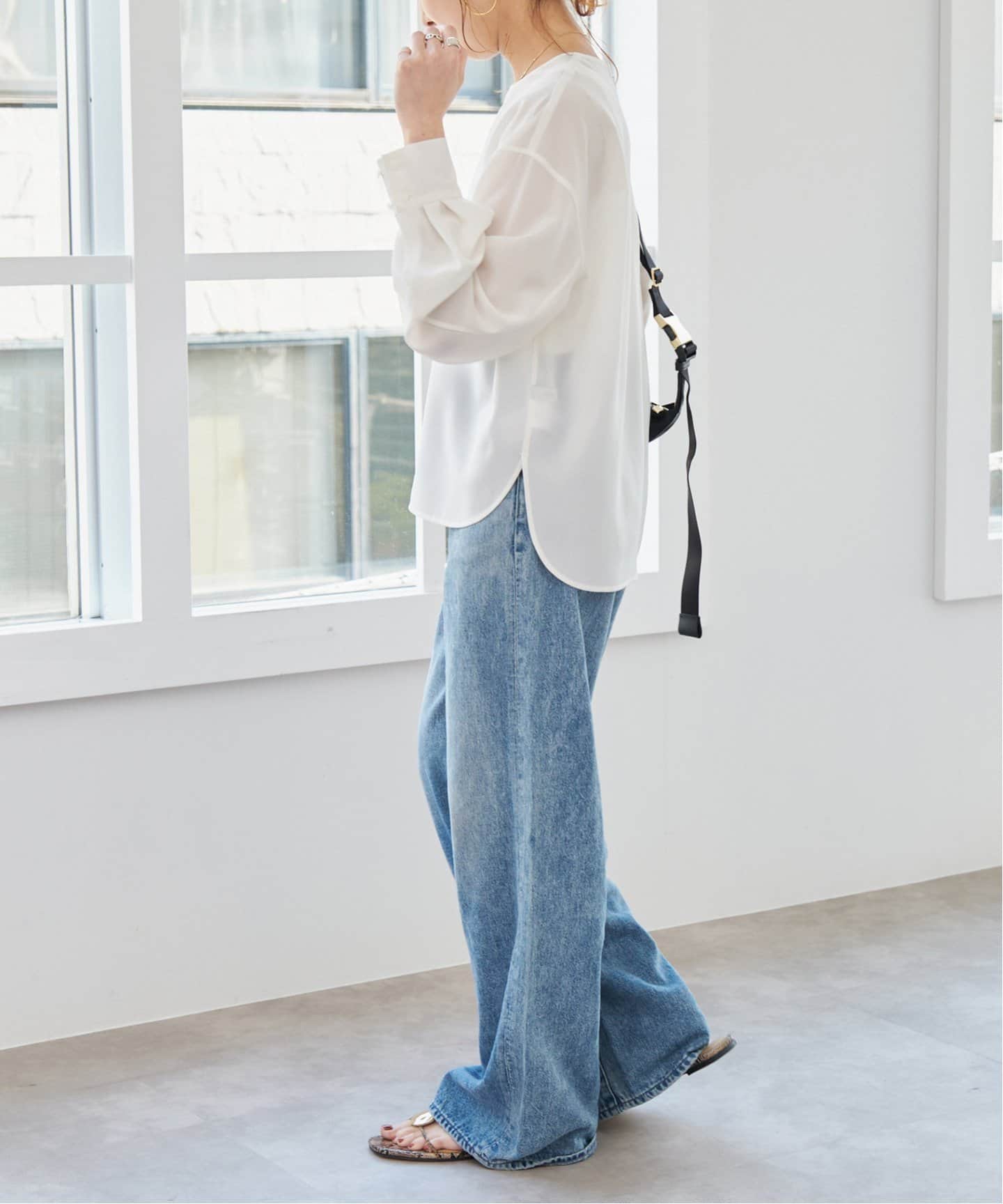極美品★Spick&Span｜22SS ヒヤシンスブルー リネンシャツ ラミー 極美品☆Spick&Span｜22SS ヒヤシンスブルー リネンシャツ